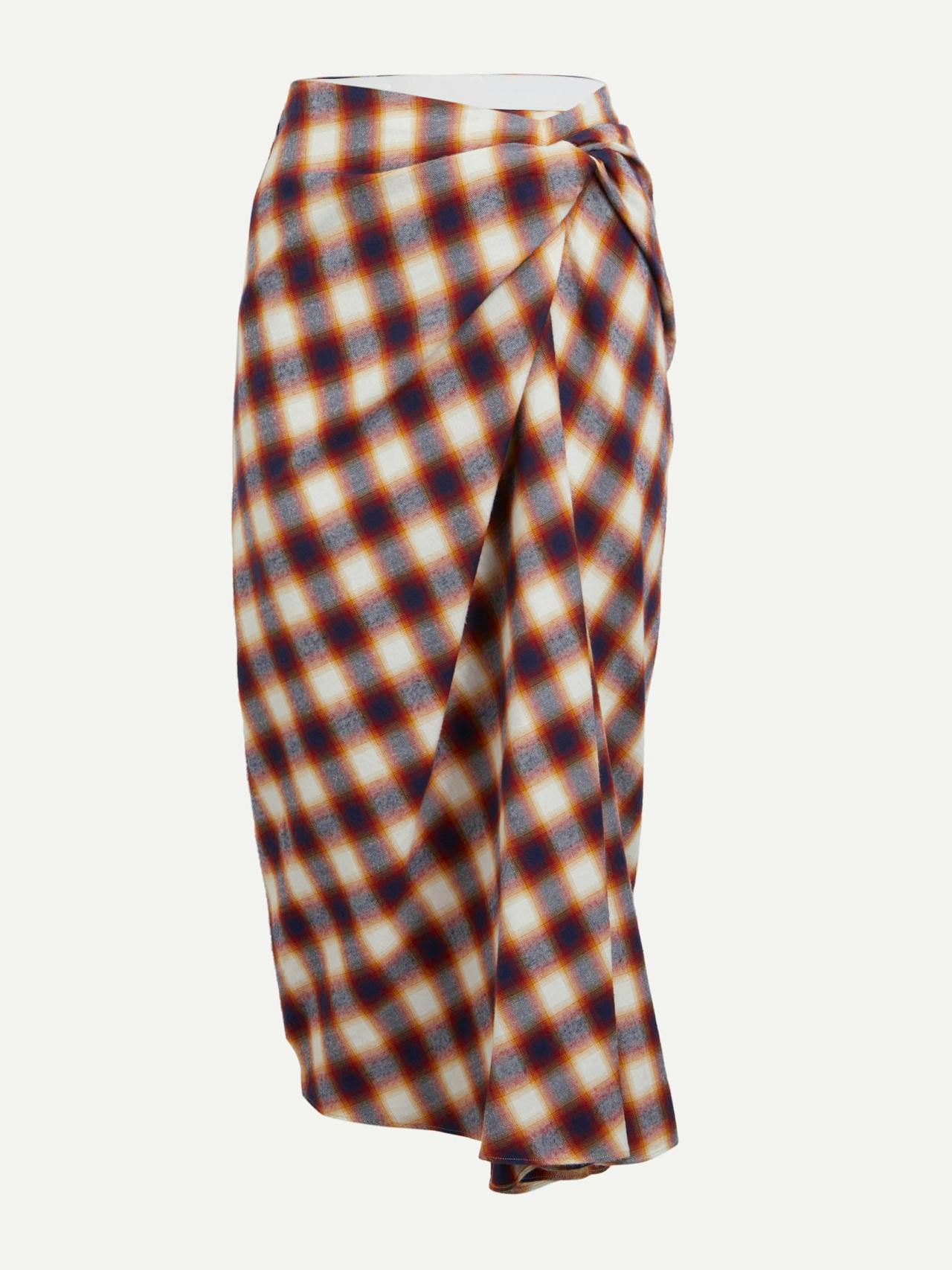 Tijuana plaid cotton pencil skirt