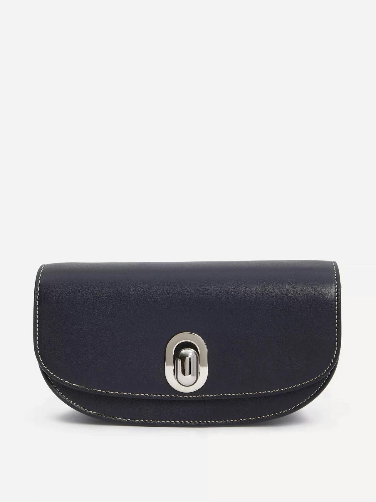 Tondo crescent leather crossbody bag