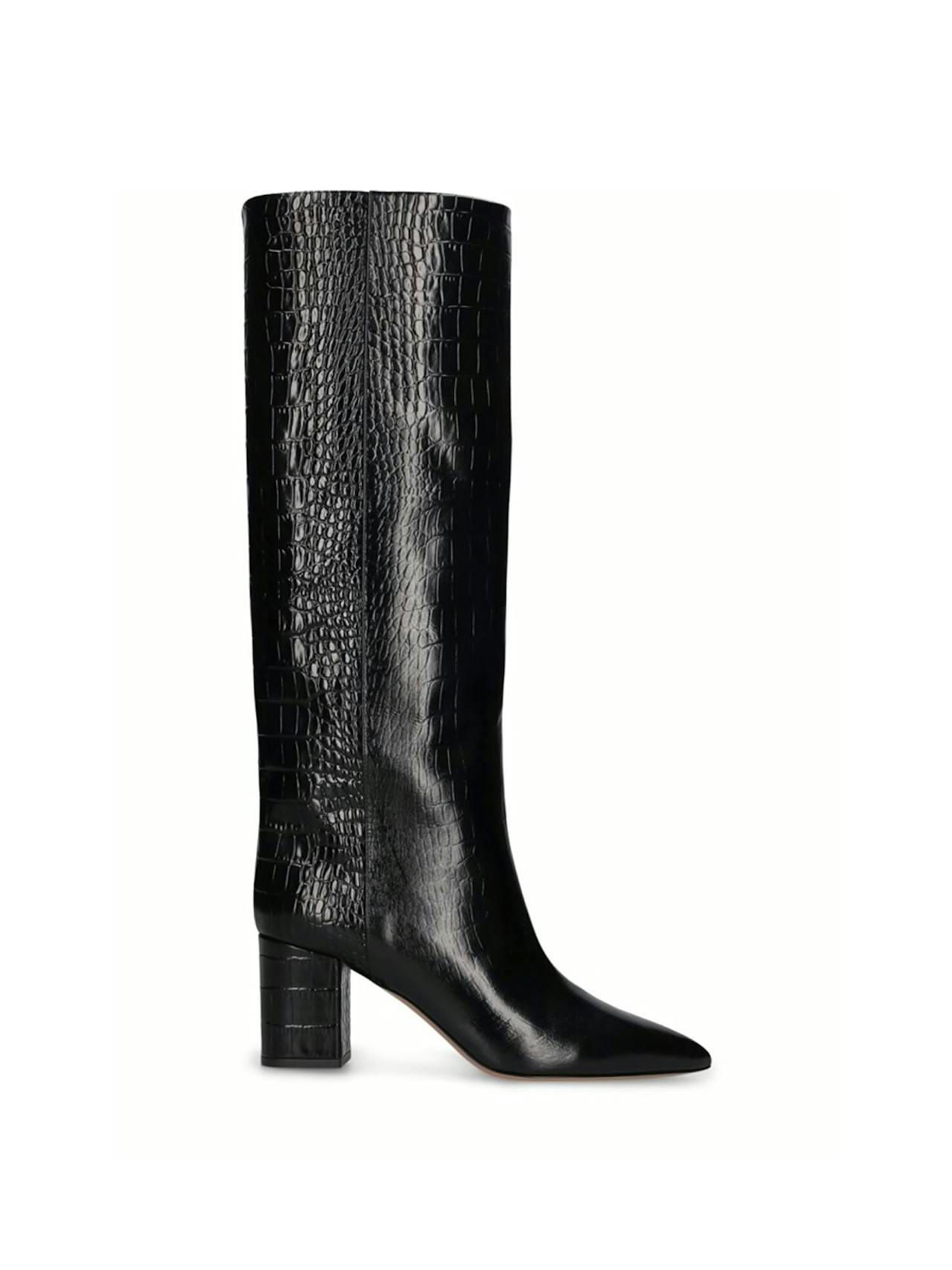 70mm Anja croc embossed tall boots