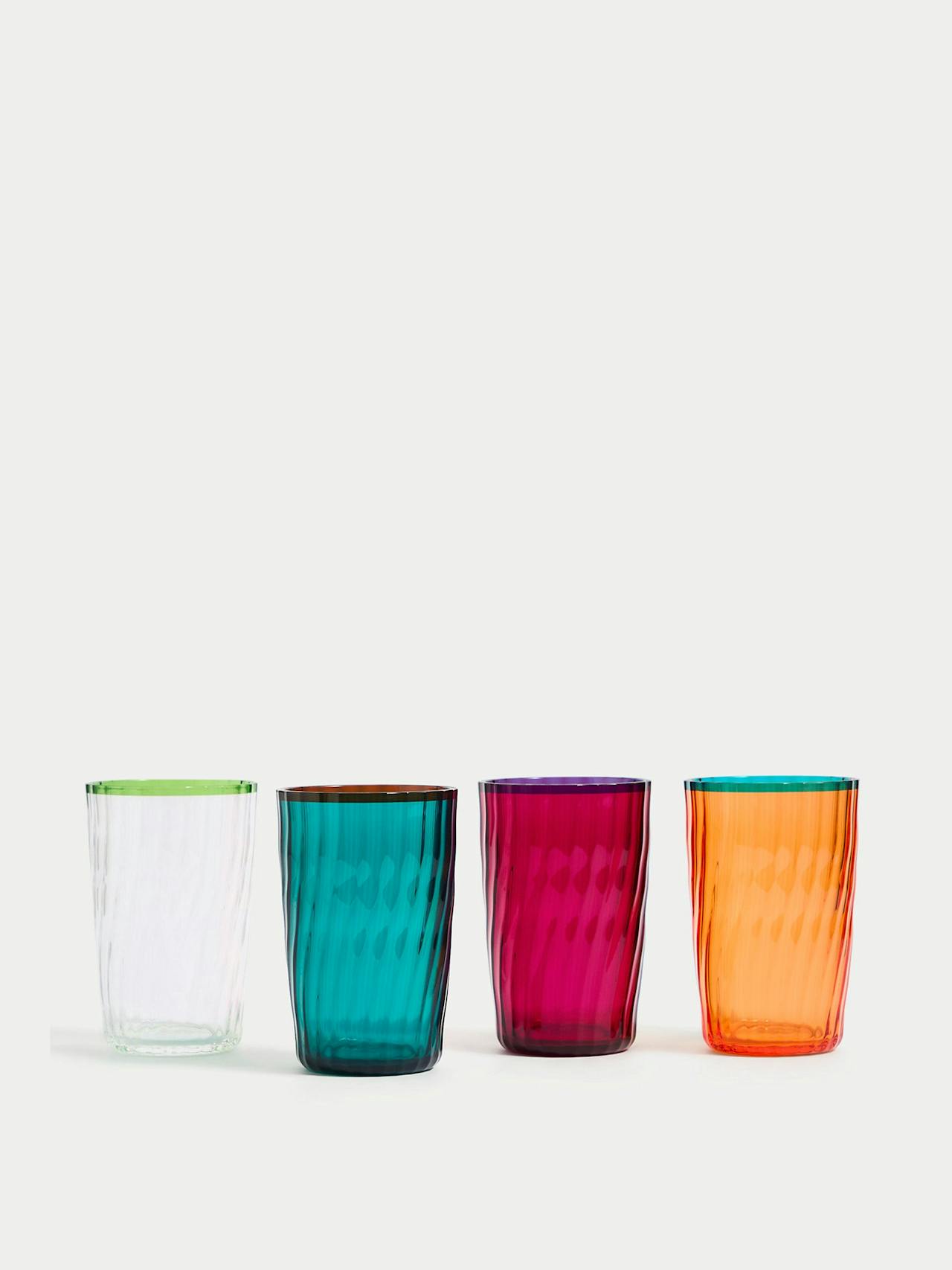 Ikat brights picnic hi ball glasses (set of 4)
