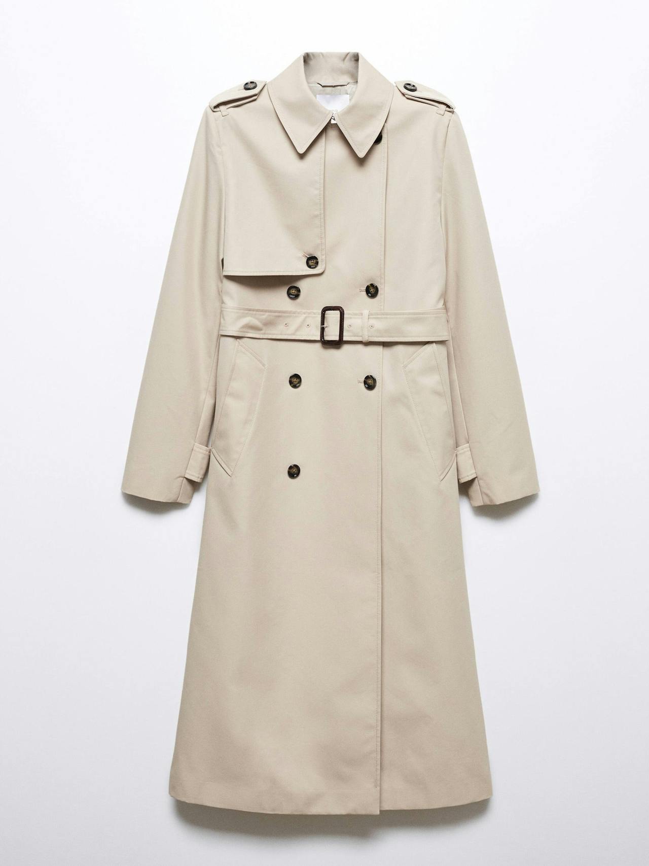 Waterproof double breasted trench coat in Pastel Grey