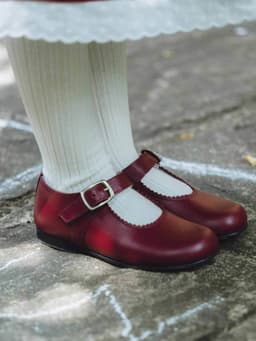 Burgundy Mary Jane girl shoes Child Shoes Amaia    - Collagerie