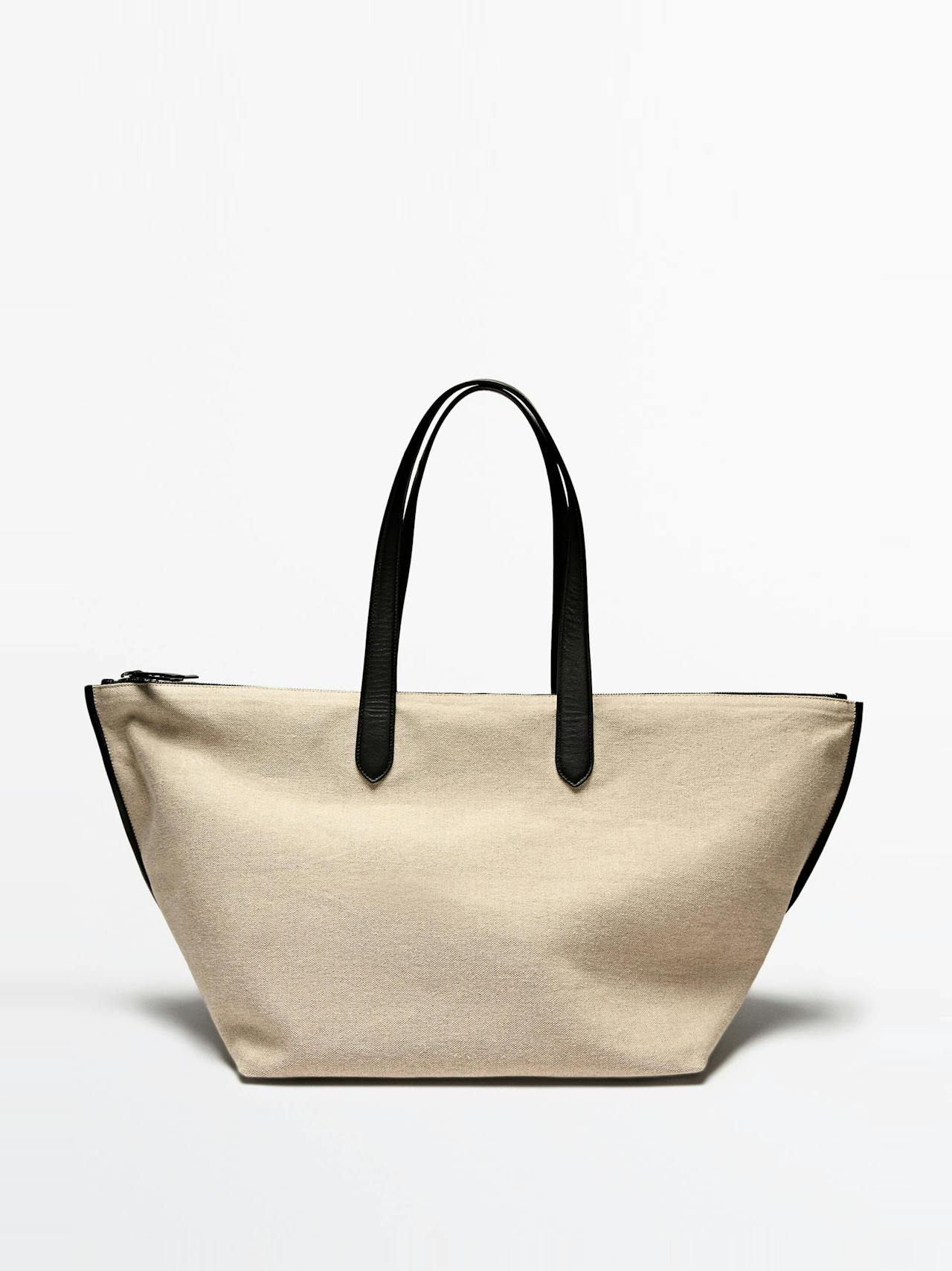 Linen maxi shopper bag