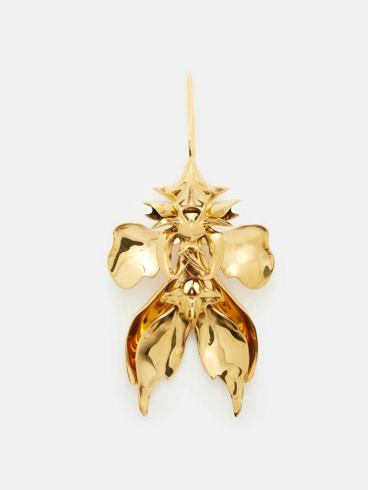 Gold plated brass earring