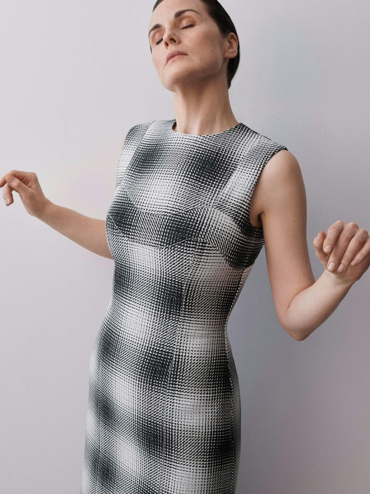 Celene dress in black and white checked cloque Dresses Emilia Wickstead    - Collagerie