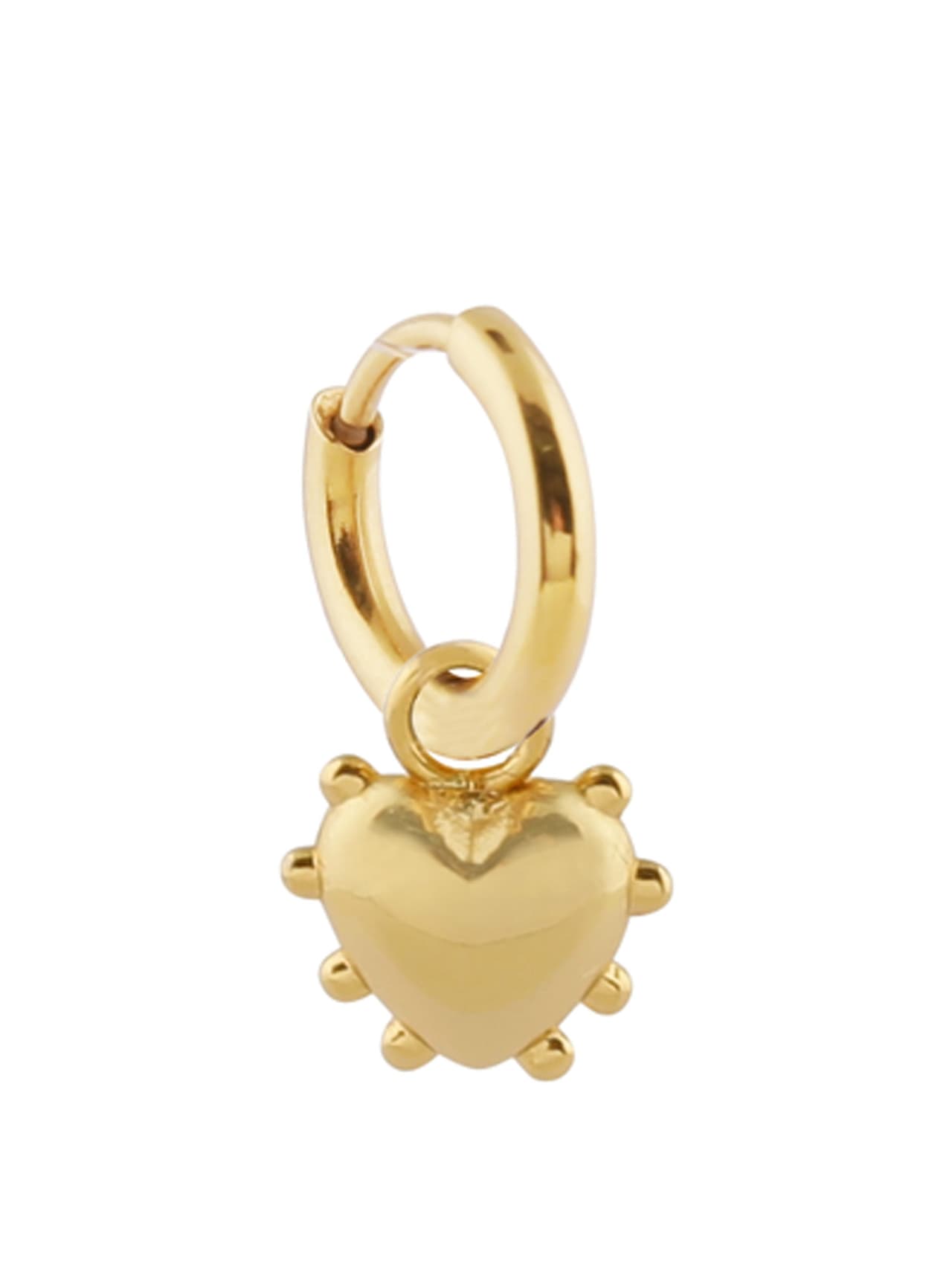 Mini Milagros heart gold earring