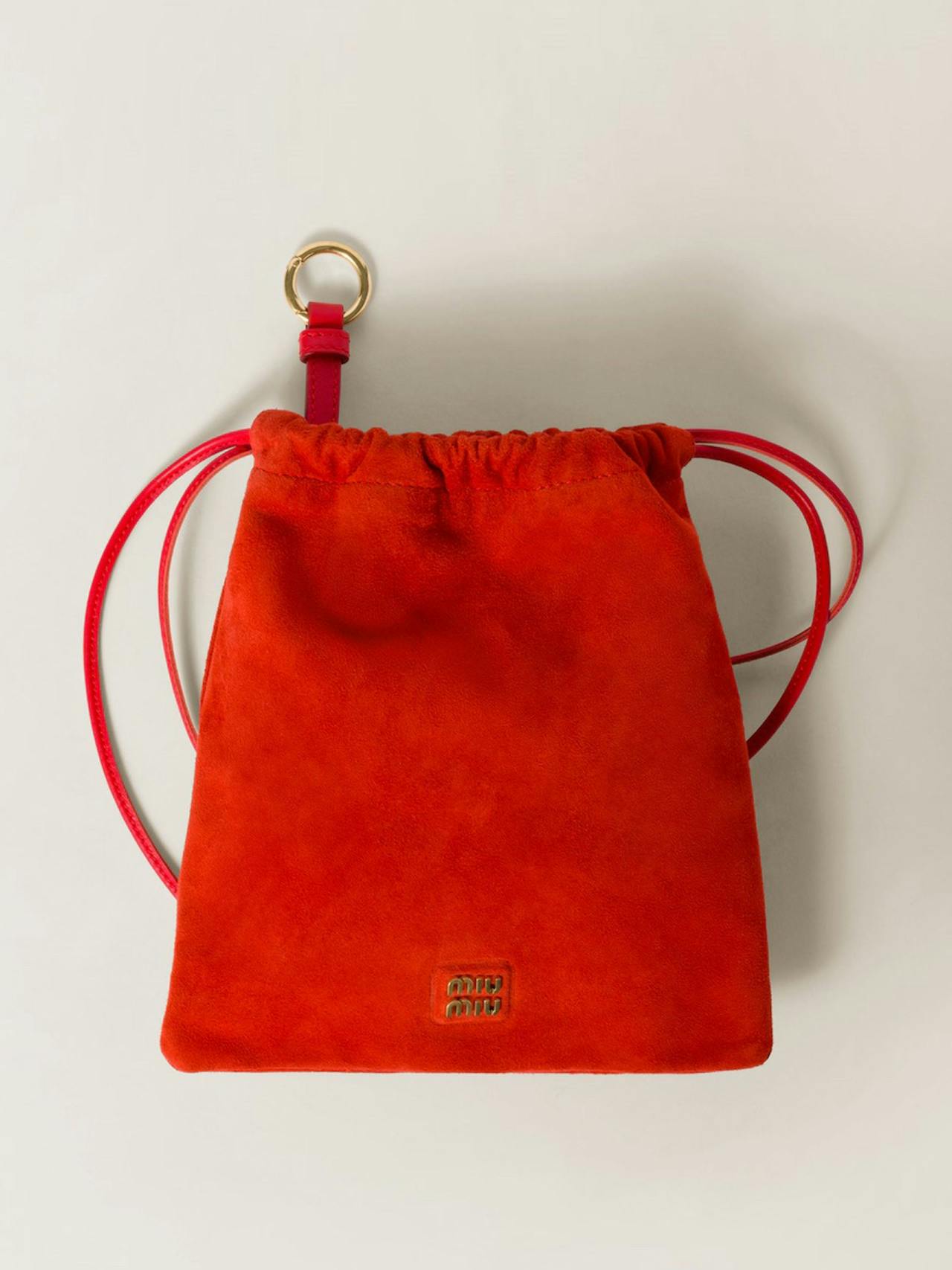 Suede pouch in red