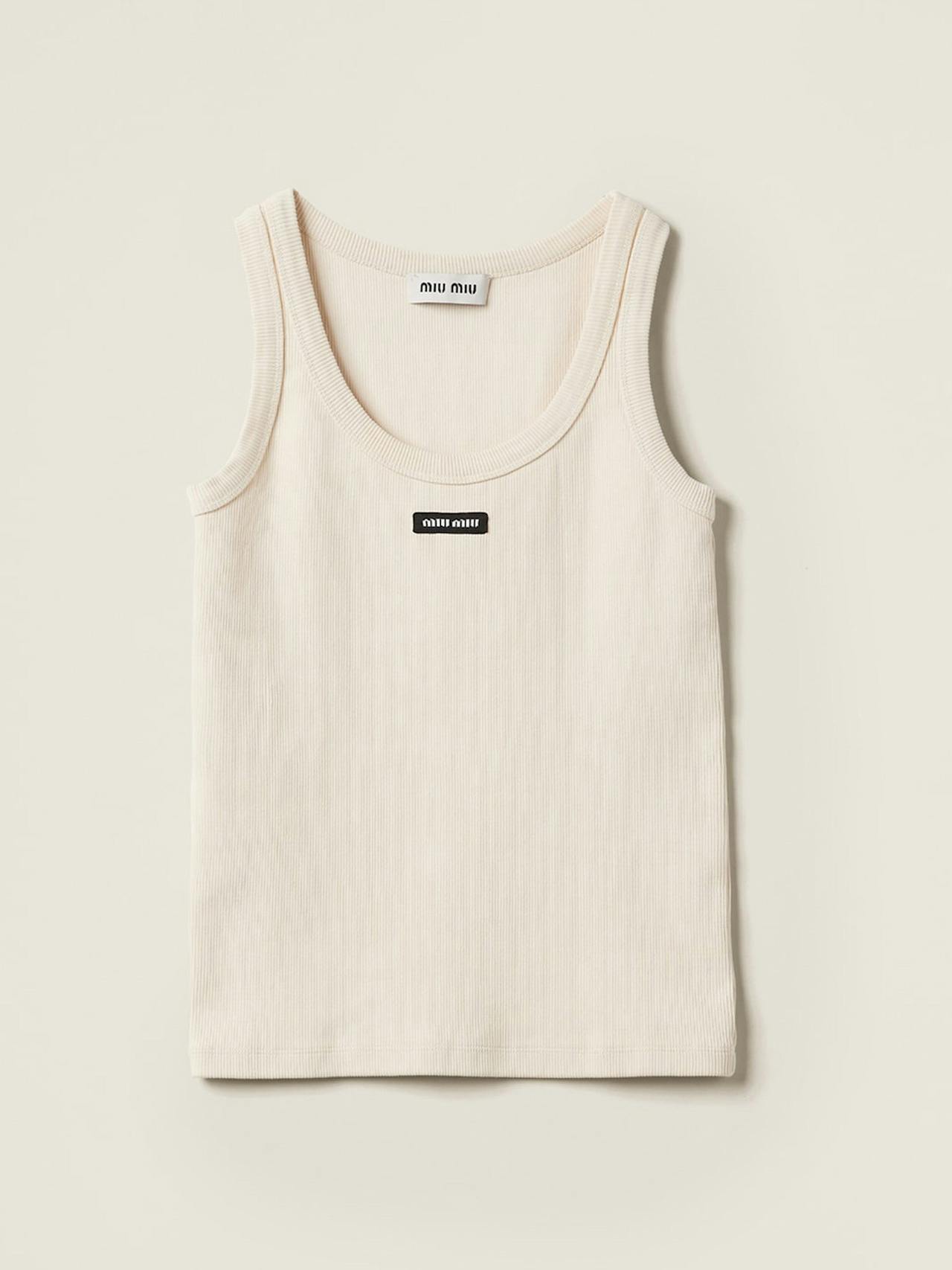 Garment-dyed ribbed knit jersey top