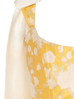 Celestia yellow floral brocade corset mini dress Clothing Markarian    - Collagerie