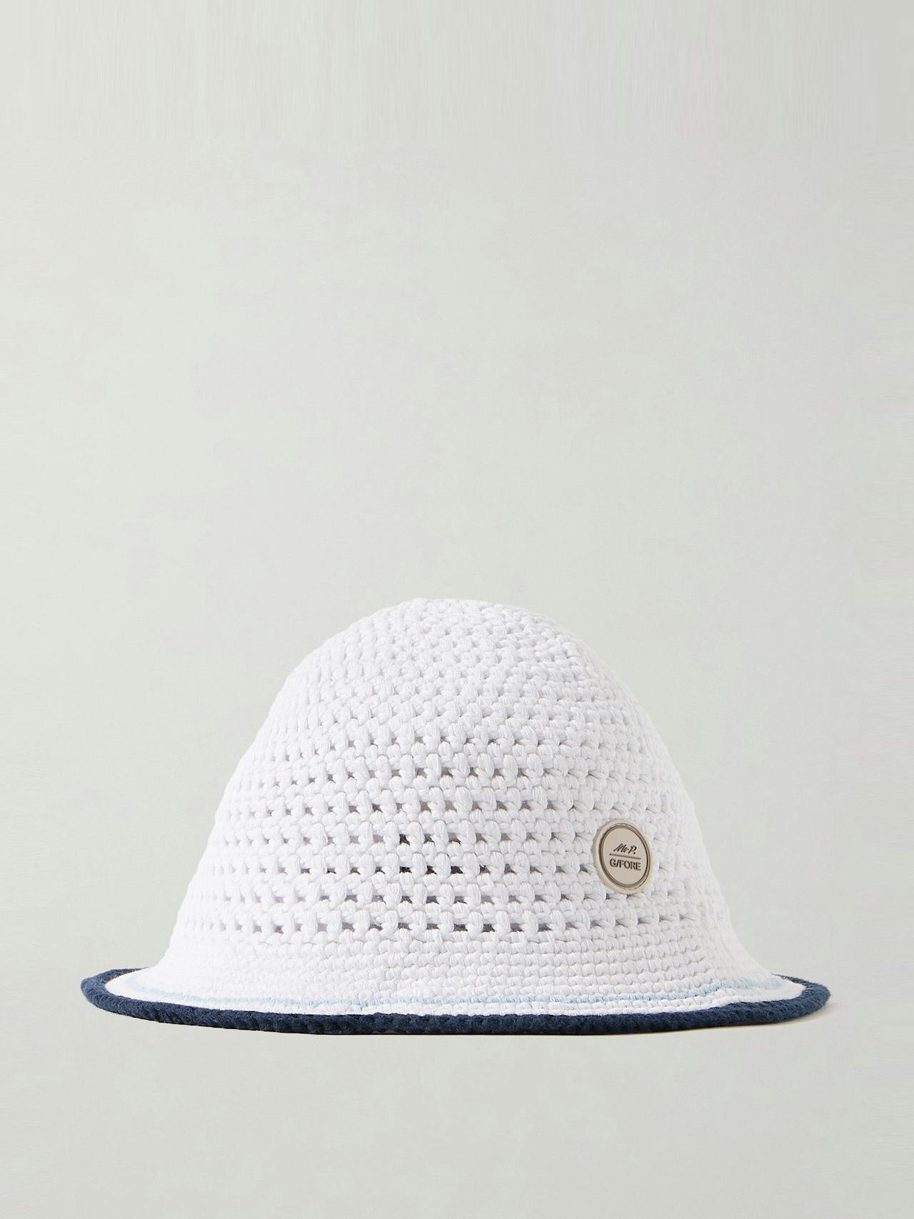 + G/FORE logo-appliquéd crocheted cotton bucket hat