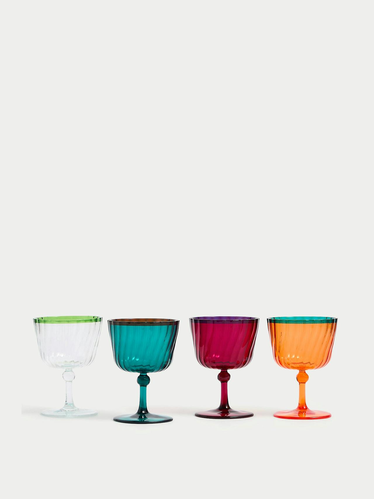 Ikat brights two-tone wine glasses (set of 4)