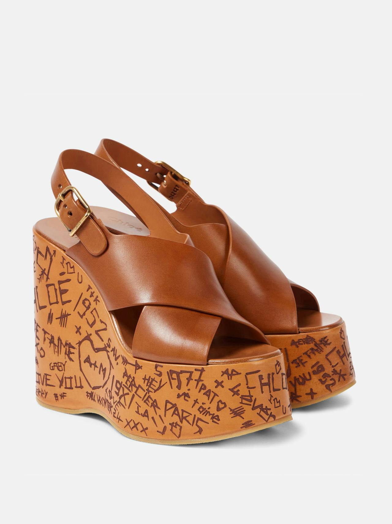 Maxime leather wedge sandals