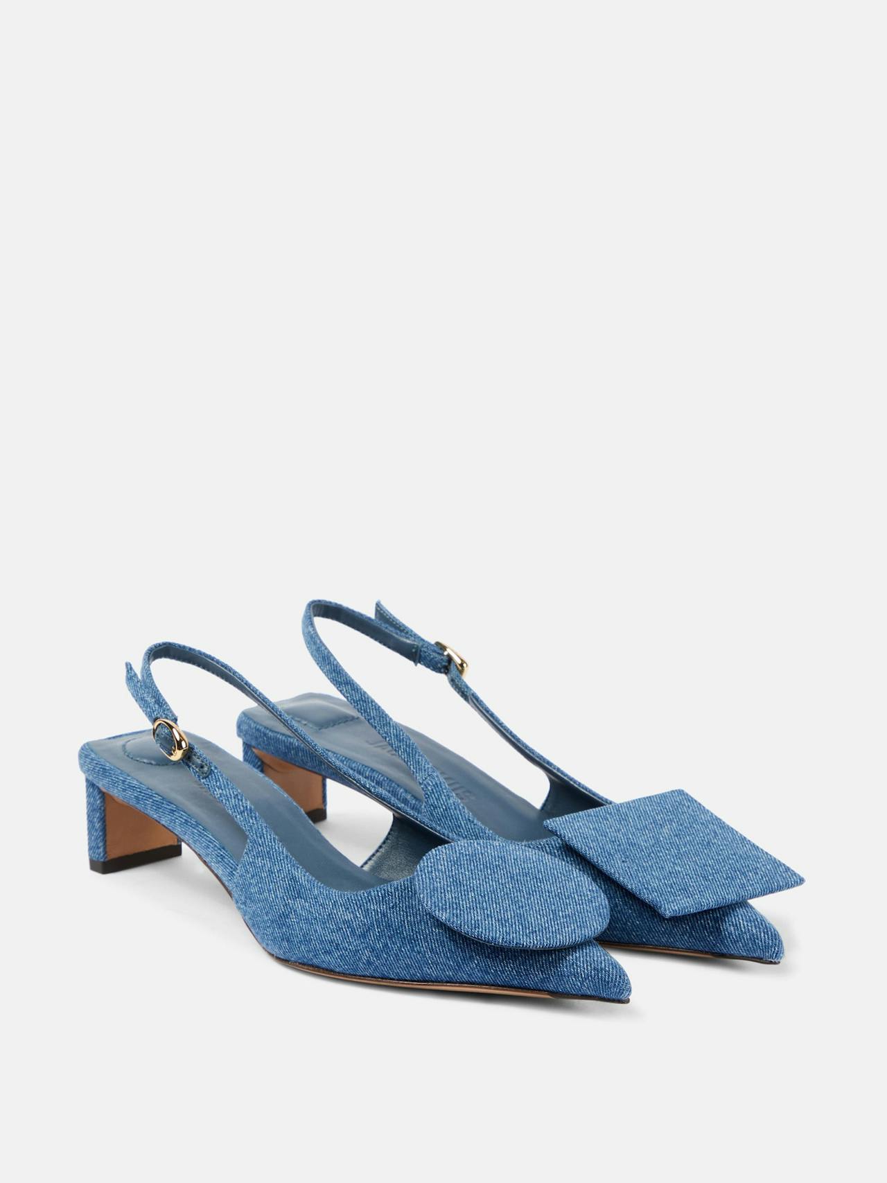 Les Slingbacks Duelo denim slingback pumps