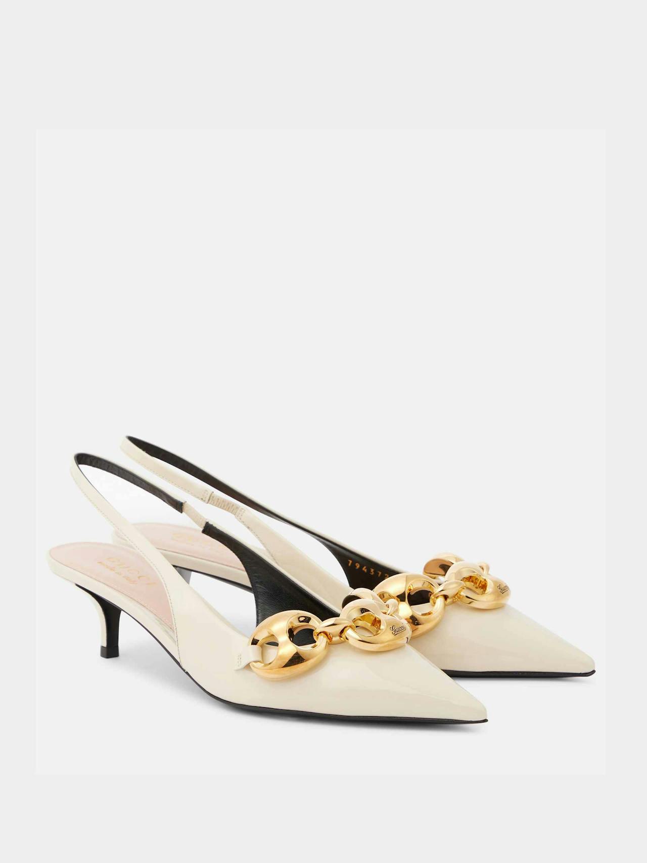 Marina patent leather slingback pumps