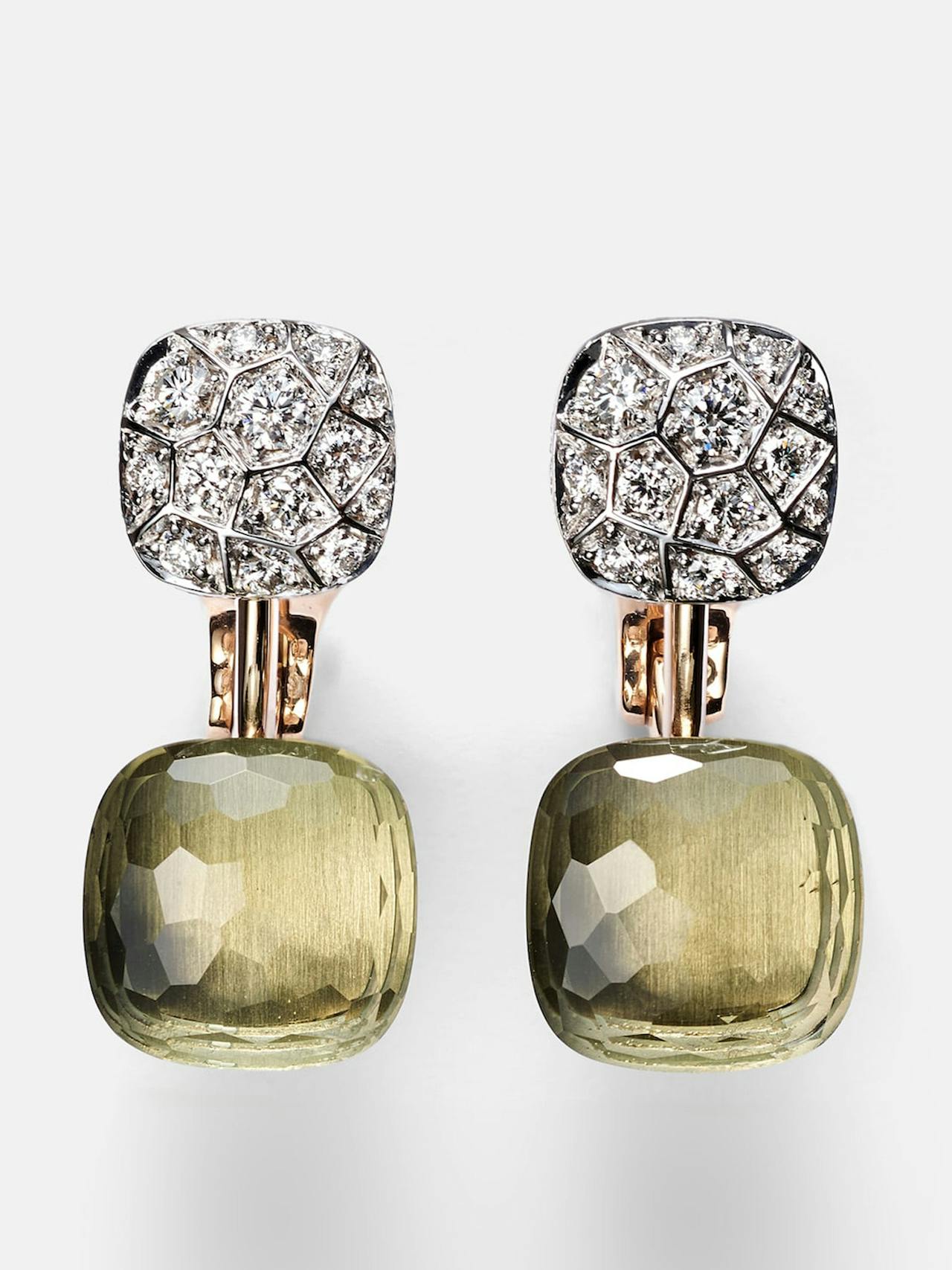 Nudo 18kt earrings with prasiolites and diamonds