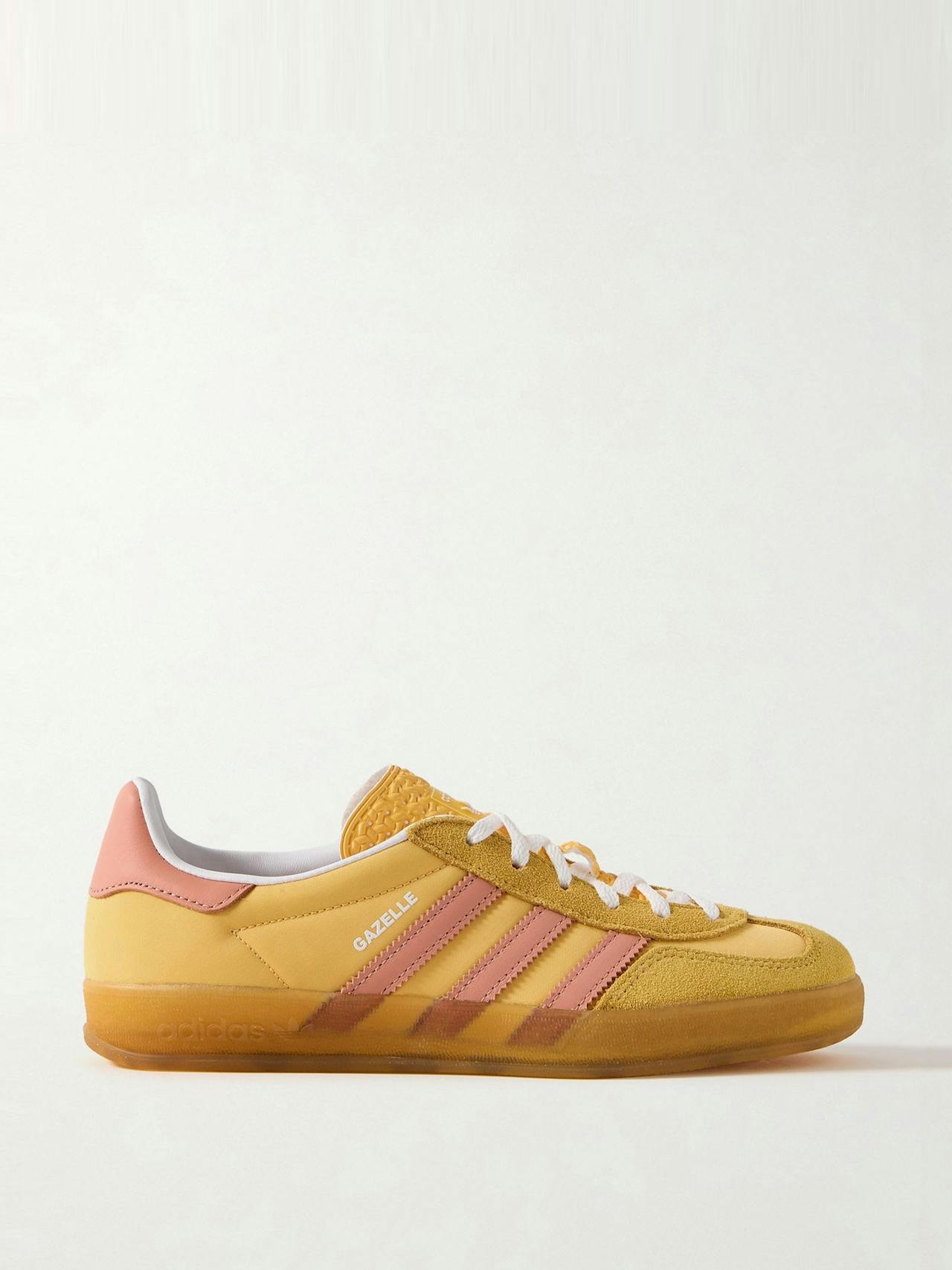 Gazelle Indoor leather and suede-trimmed nylon sneakers