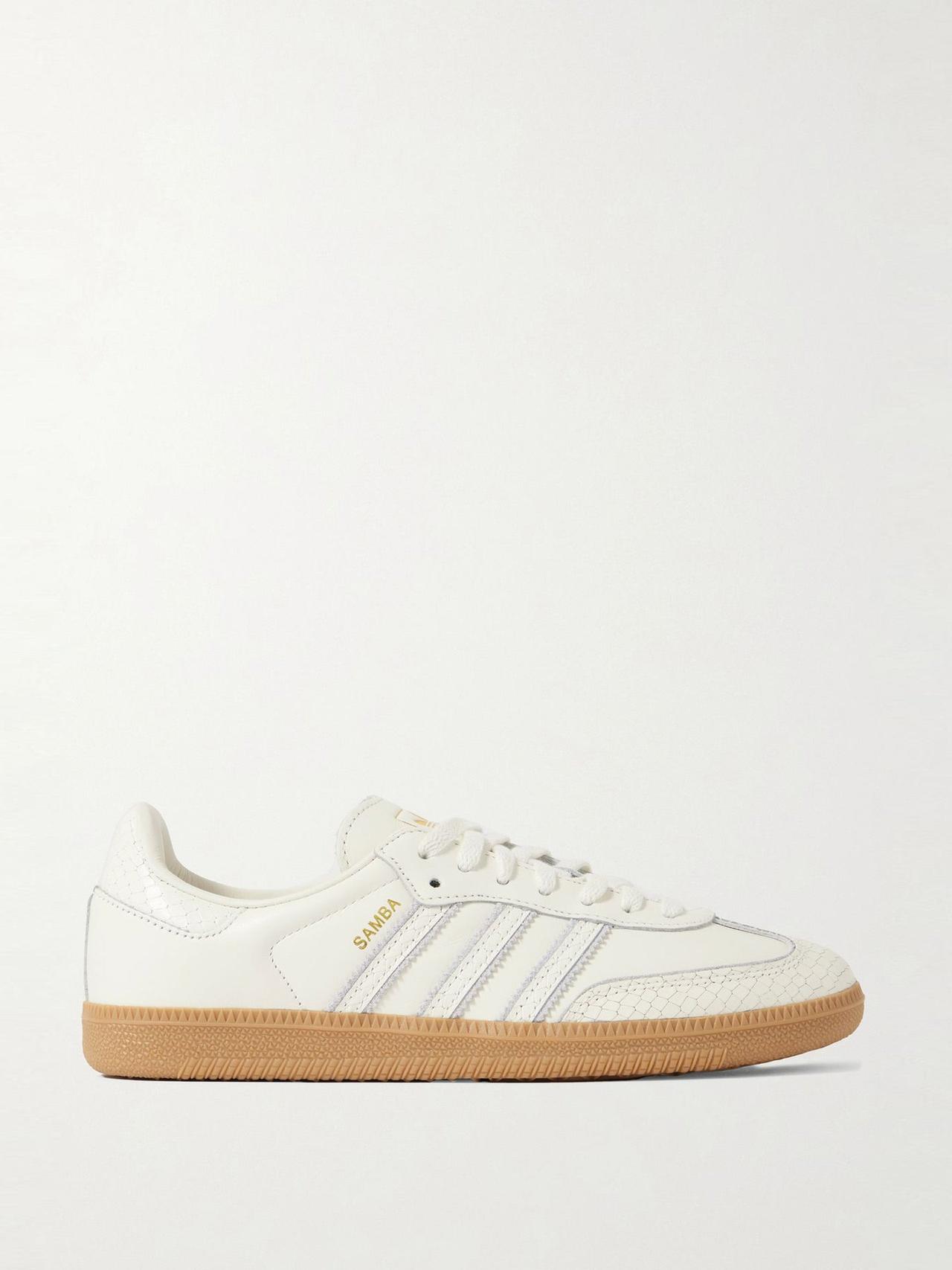 Samba OG suede-trimmed snake-effect leather sneakers