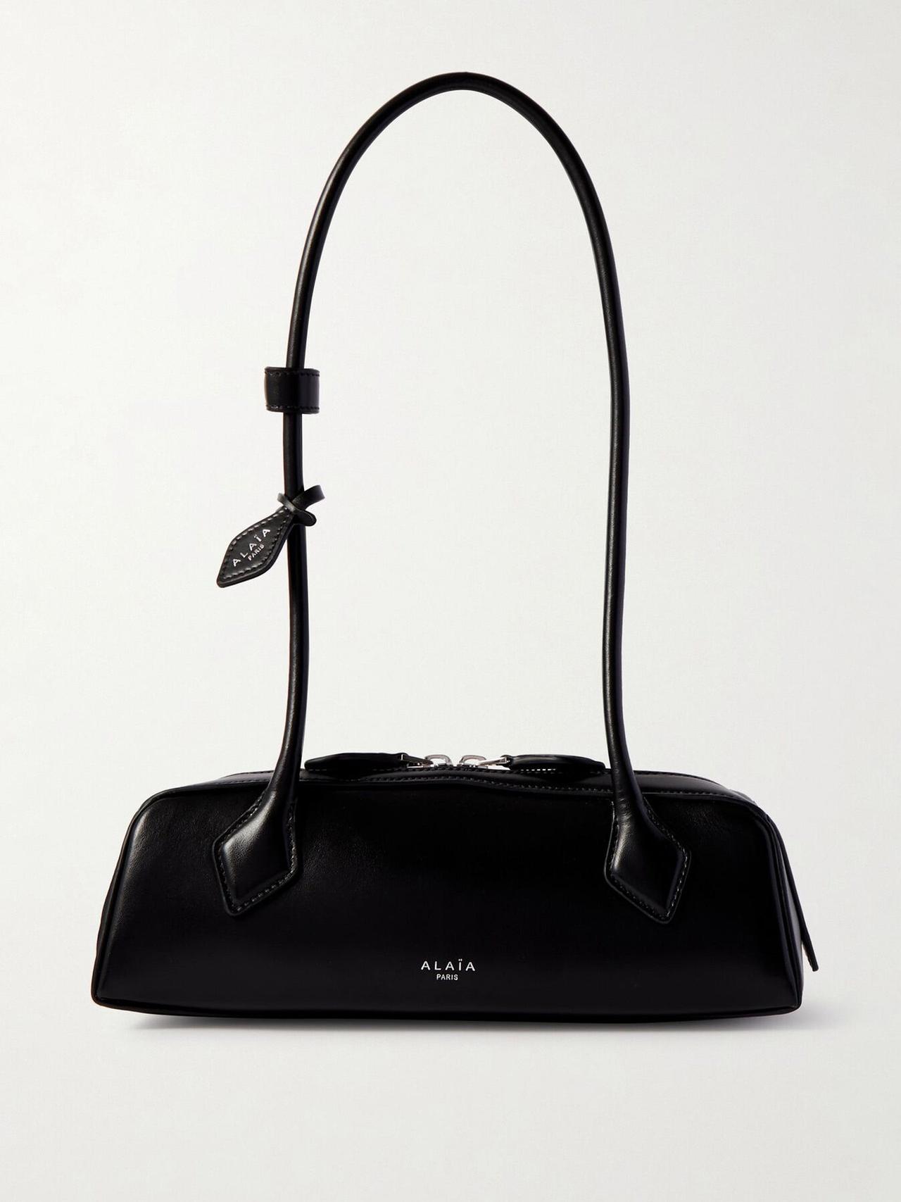 Le Teckel textured-leather shoulder bag