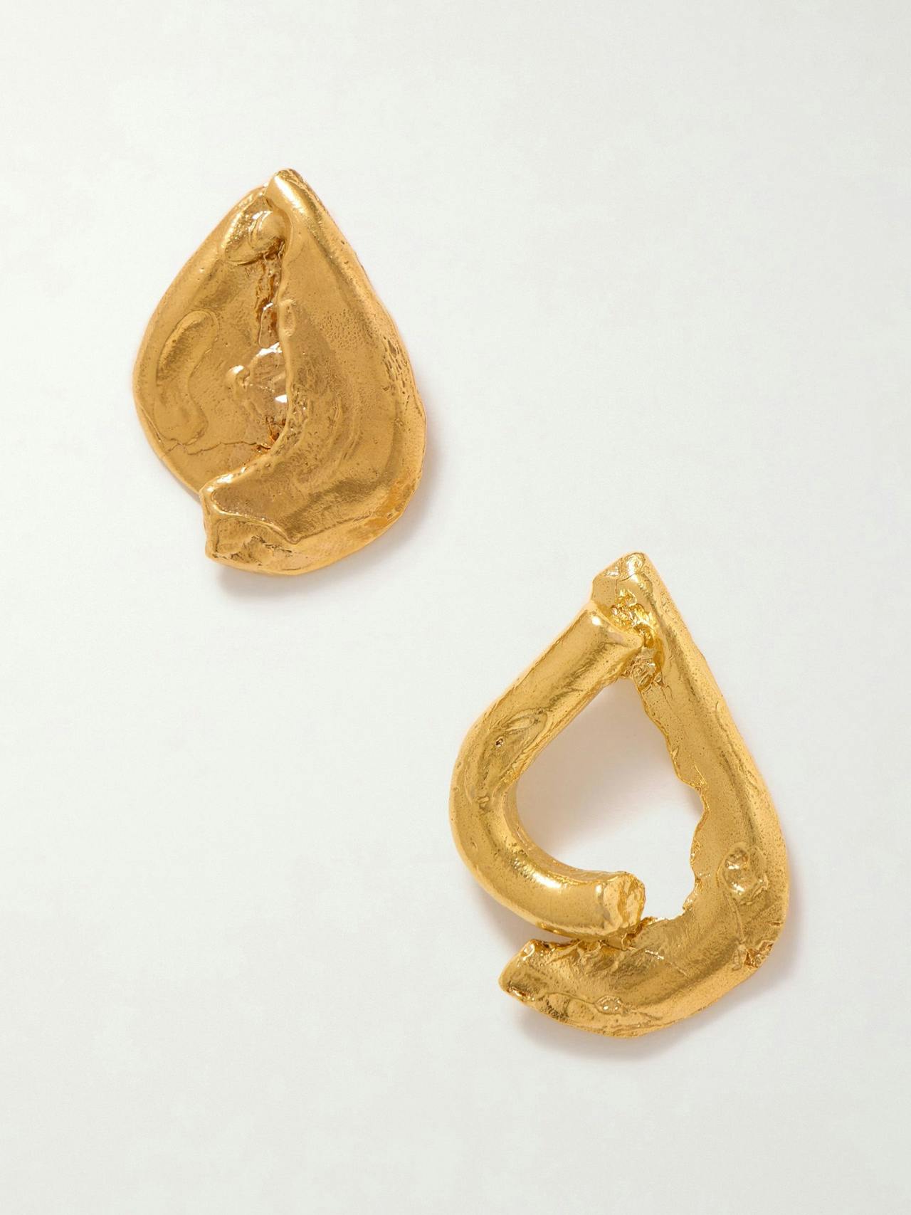 The Warrior gold-plated earrings