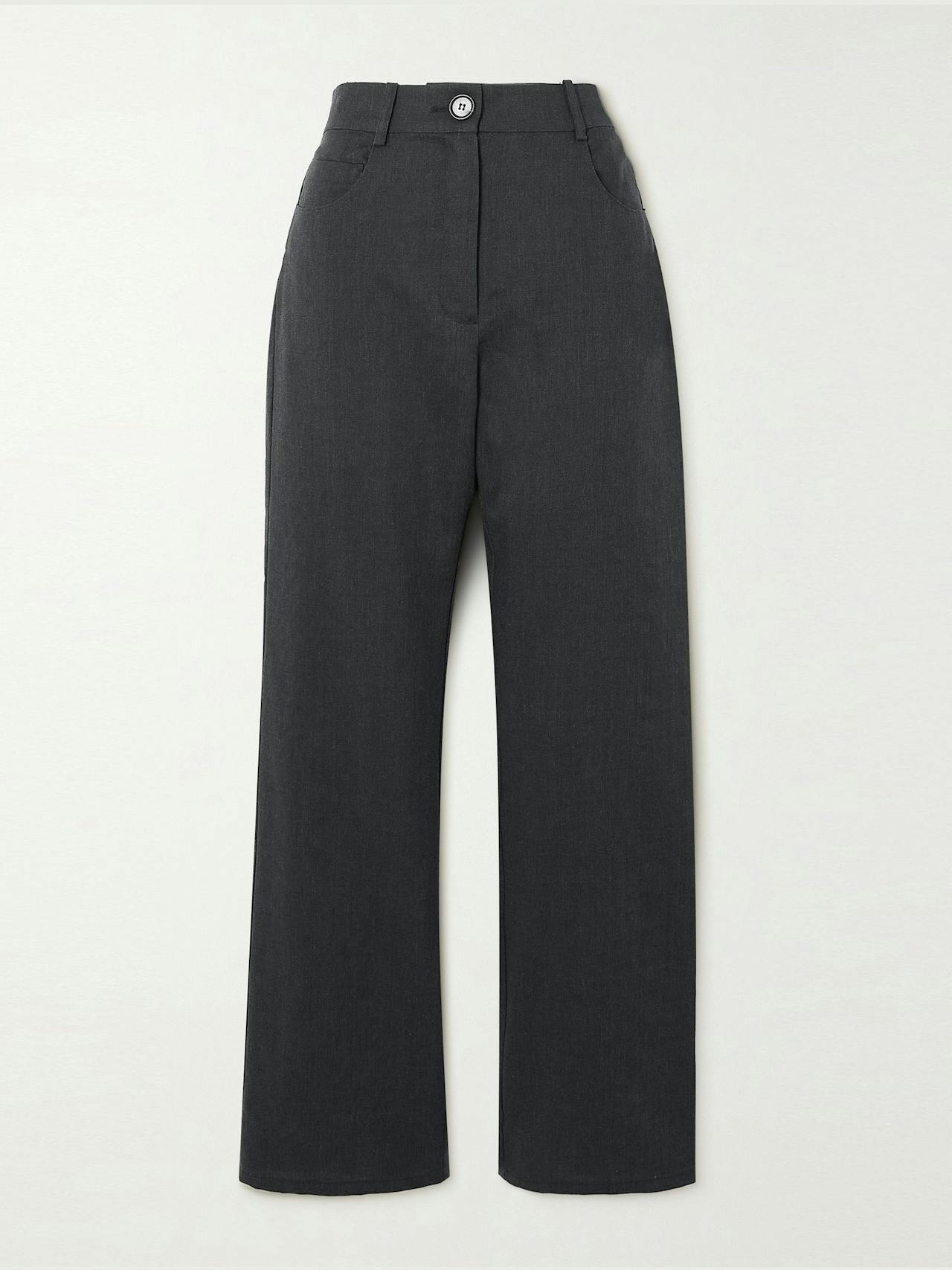 Wool straight-leg trousers