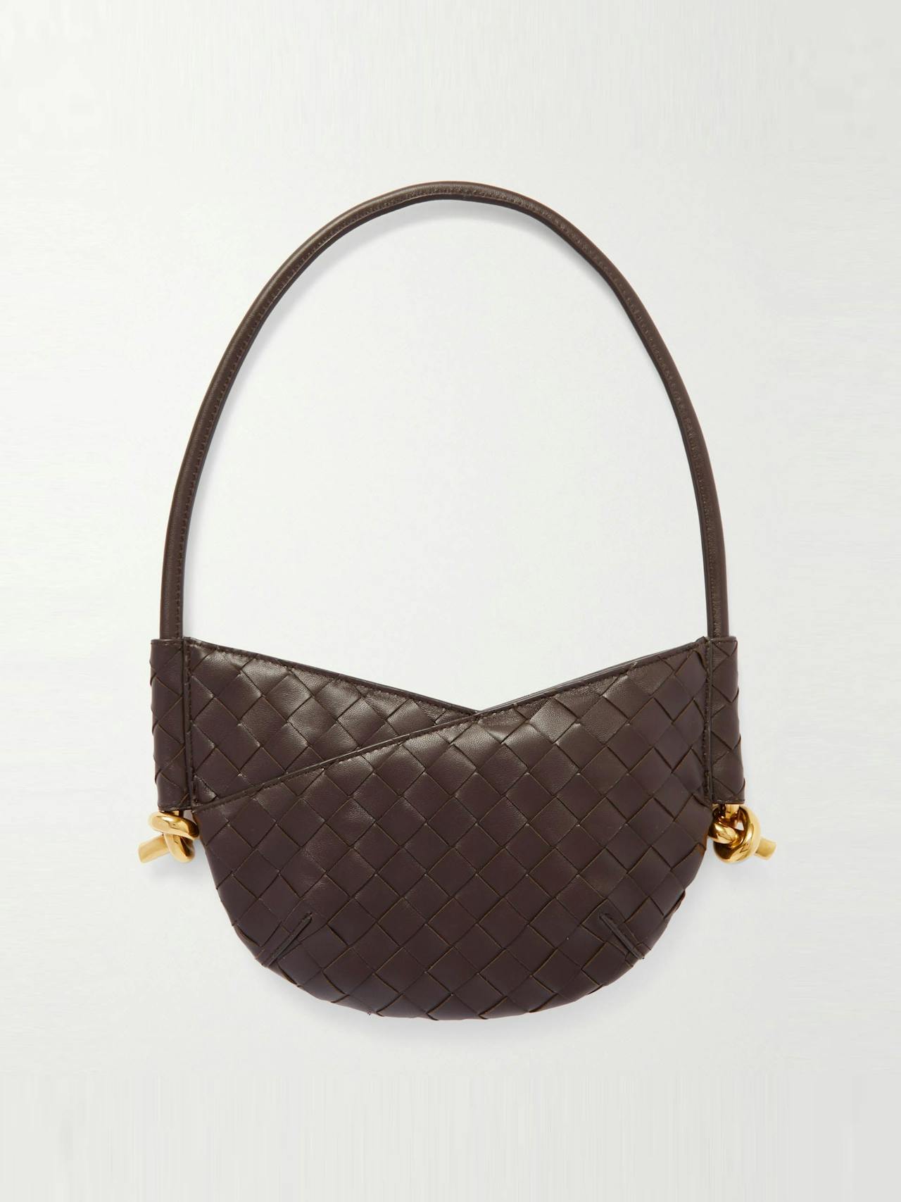 Solstice embellished intrecciato leather shoulder bag