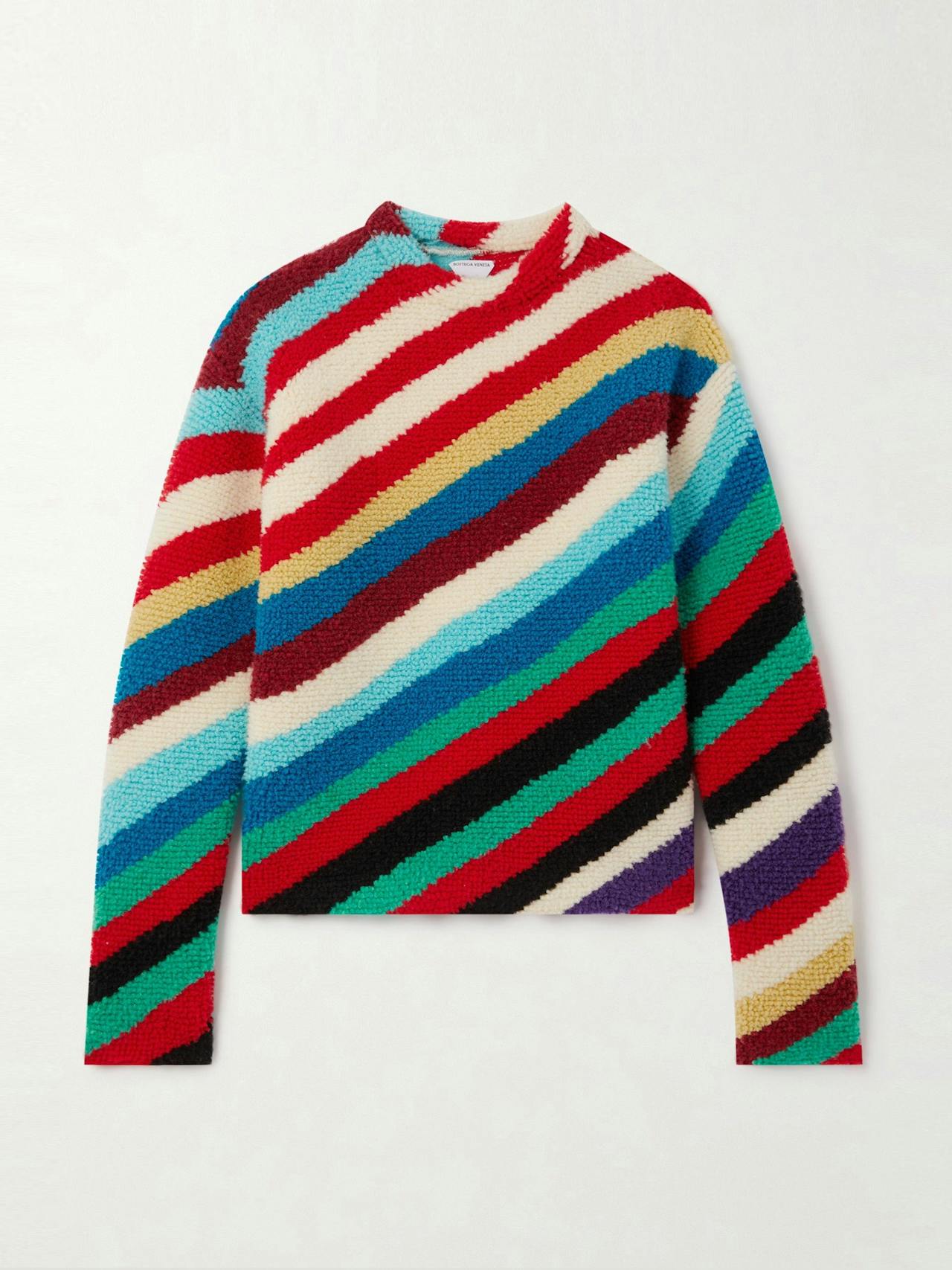 Striped knitted wool sweater