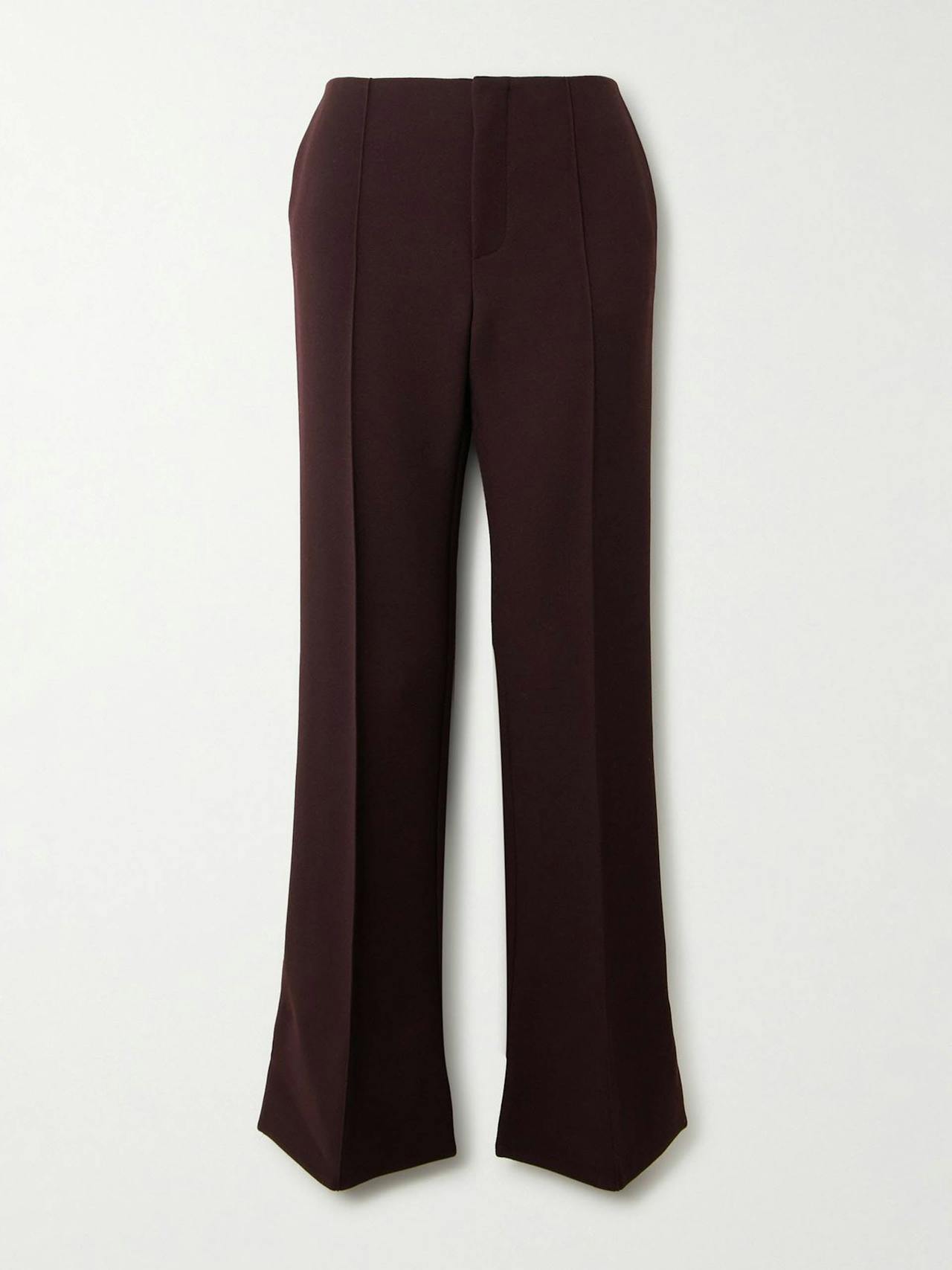 Pleated wool straight-leg pants