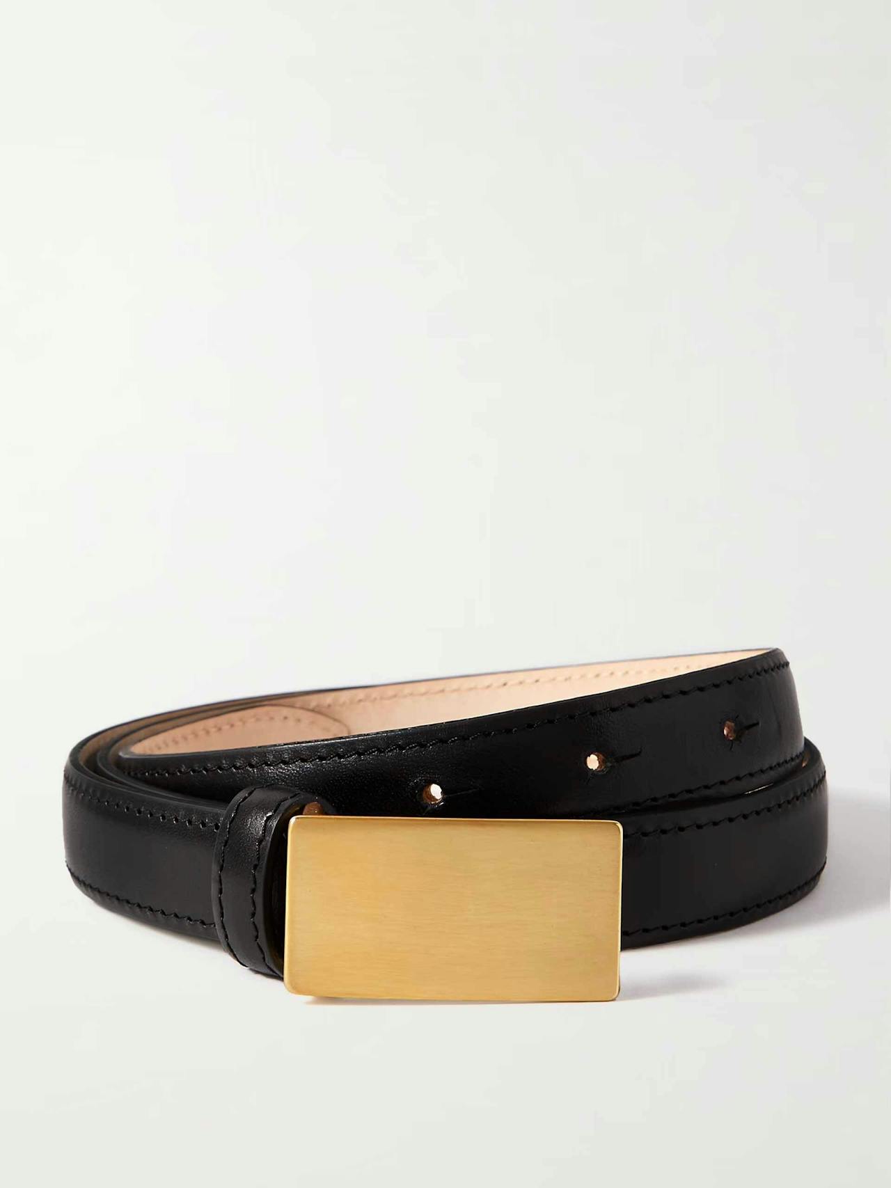 Signet leather belt