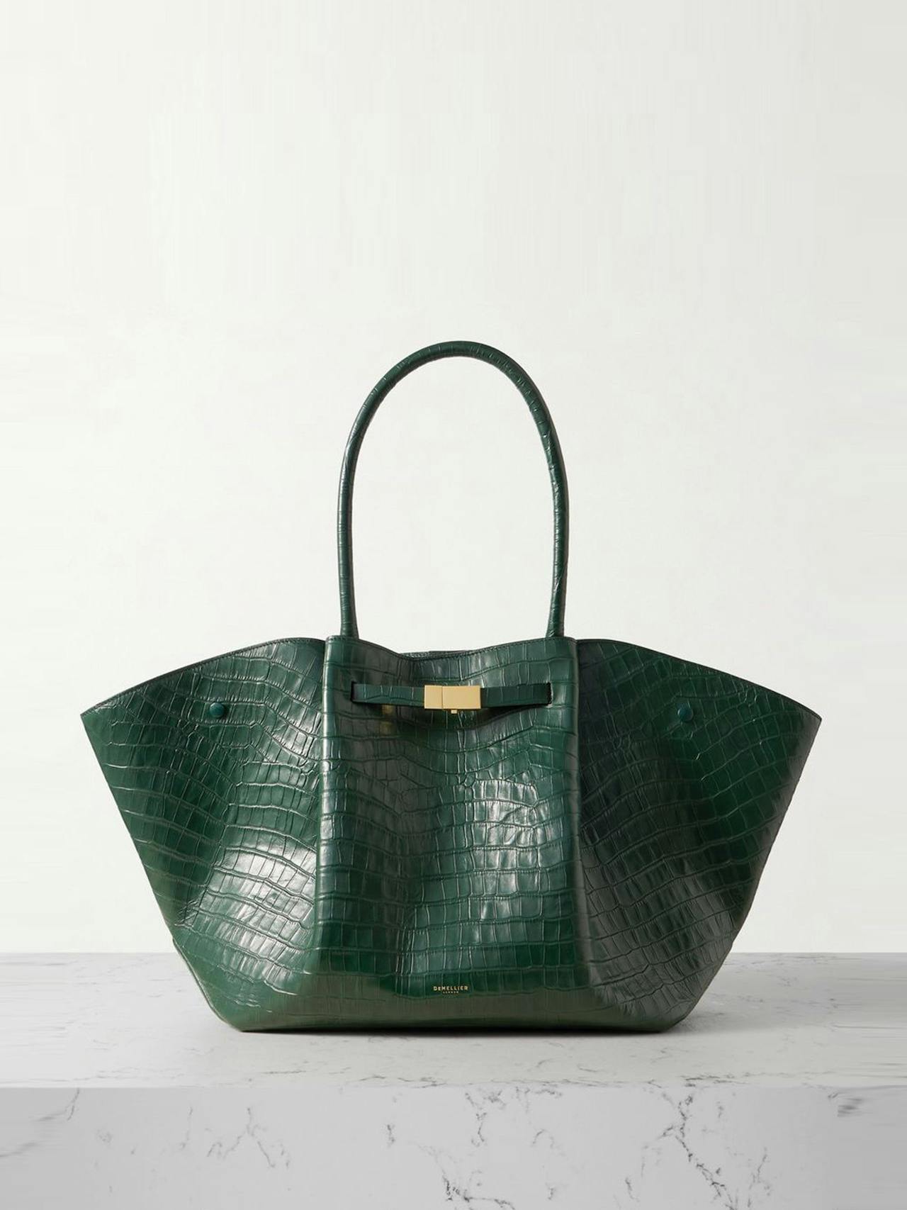 New York croc-effect leather tote