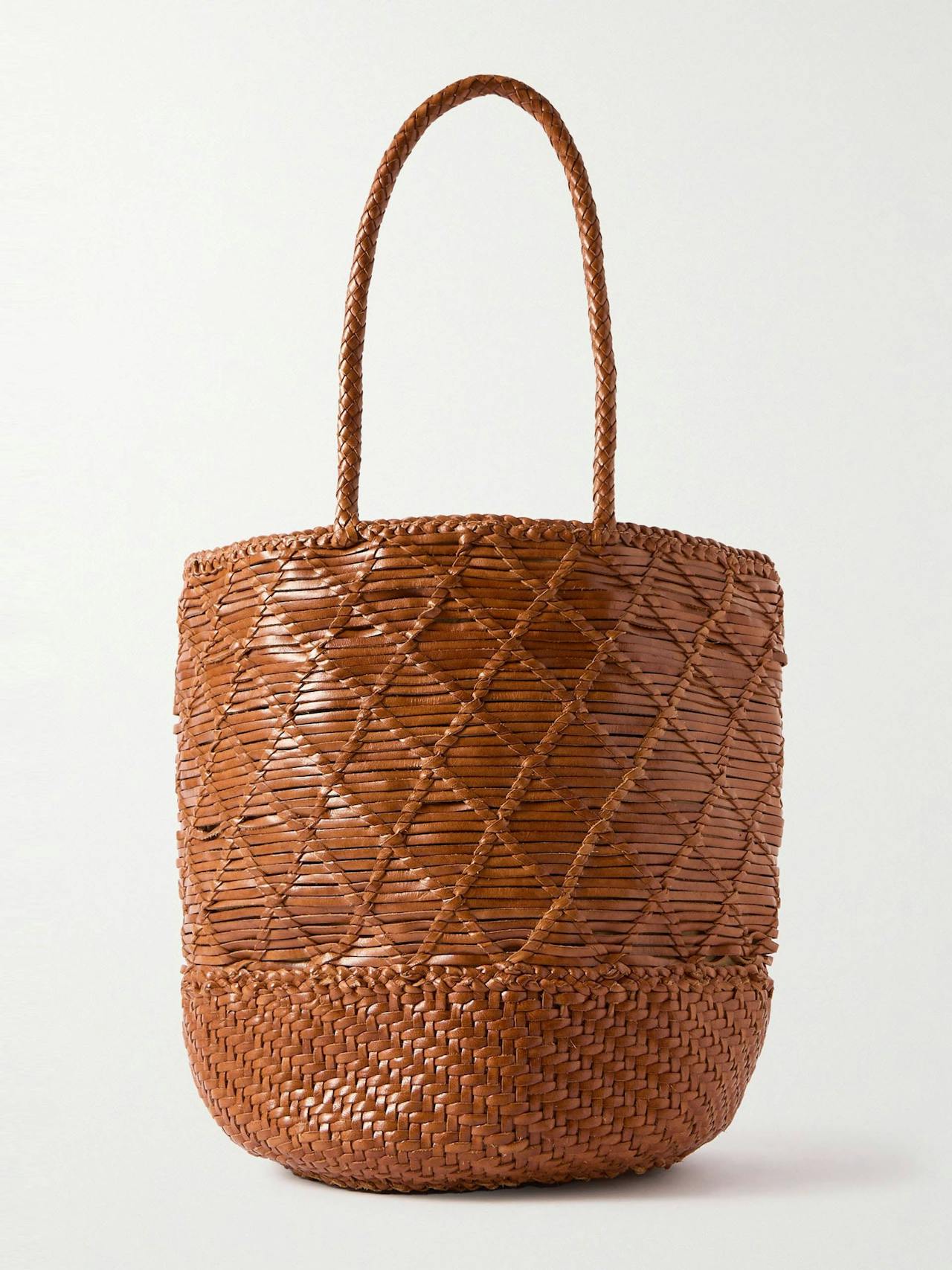 Corso woven leather bucket bag