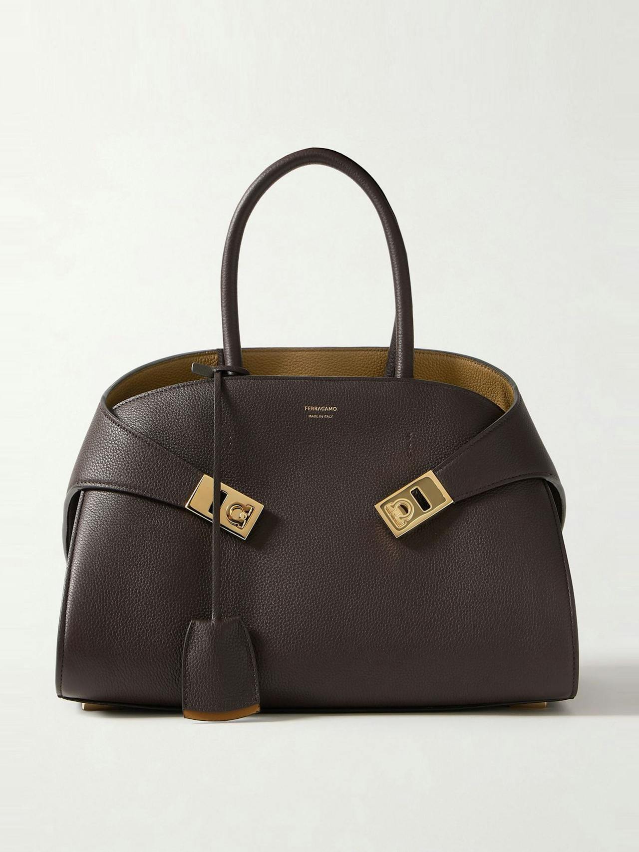 Hug small textured-leather tote