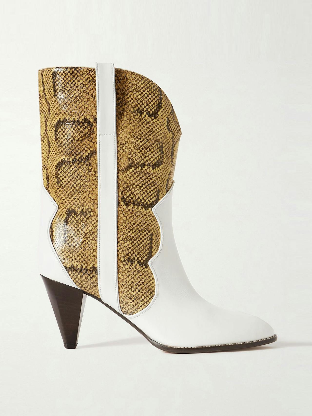 Witney smooth and snake-effect leather ankle boots
