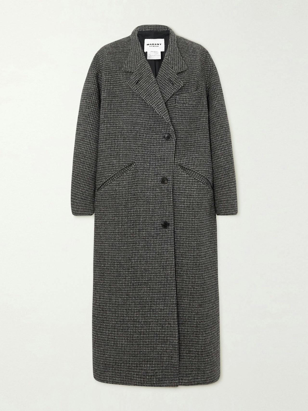 Grey wool-tweed coat