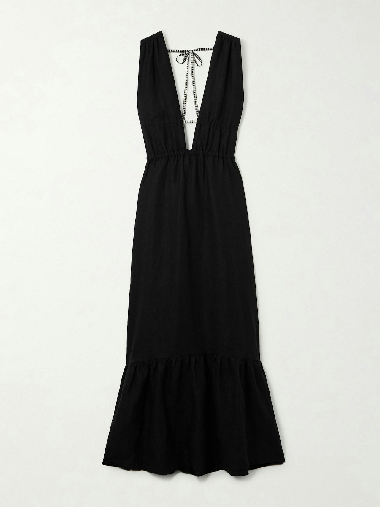 Lelisa ruffled linen-blend maxi dress
