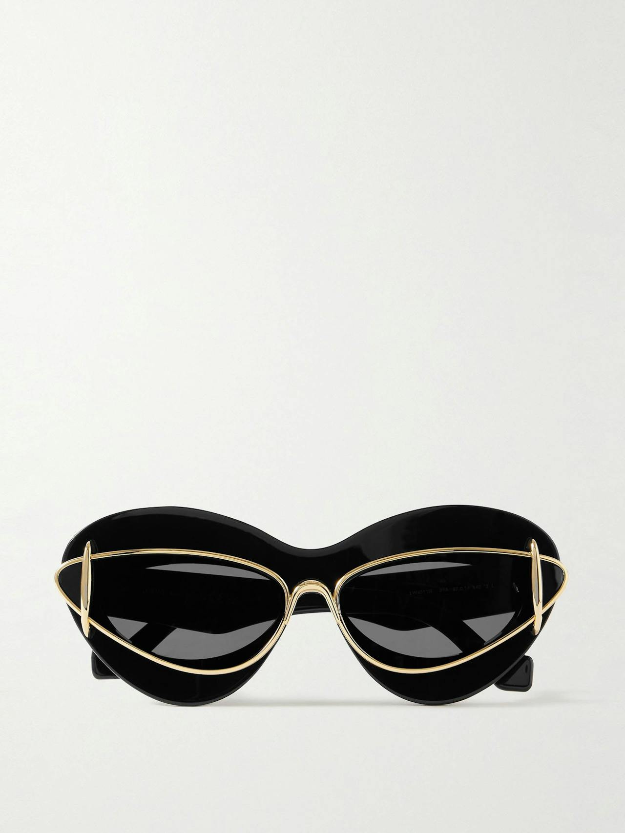Double-frame cat-eye gold-tone and acetate sunglasses