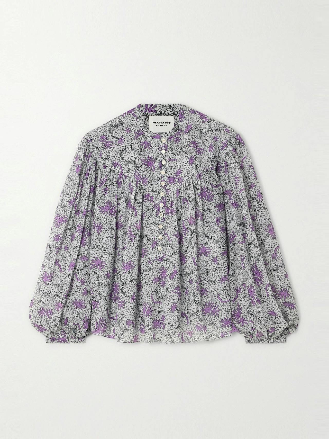 Salika floral-print cotton-voile blouse