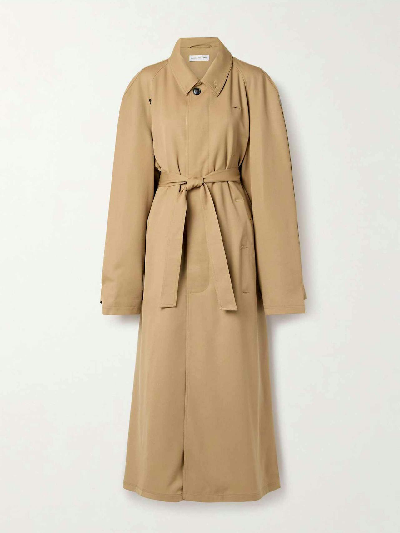 Double-breasted wool-twill trench coat