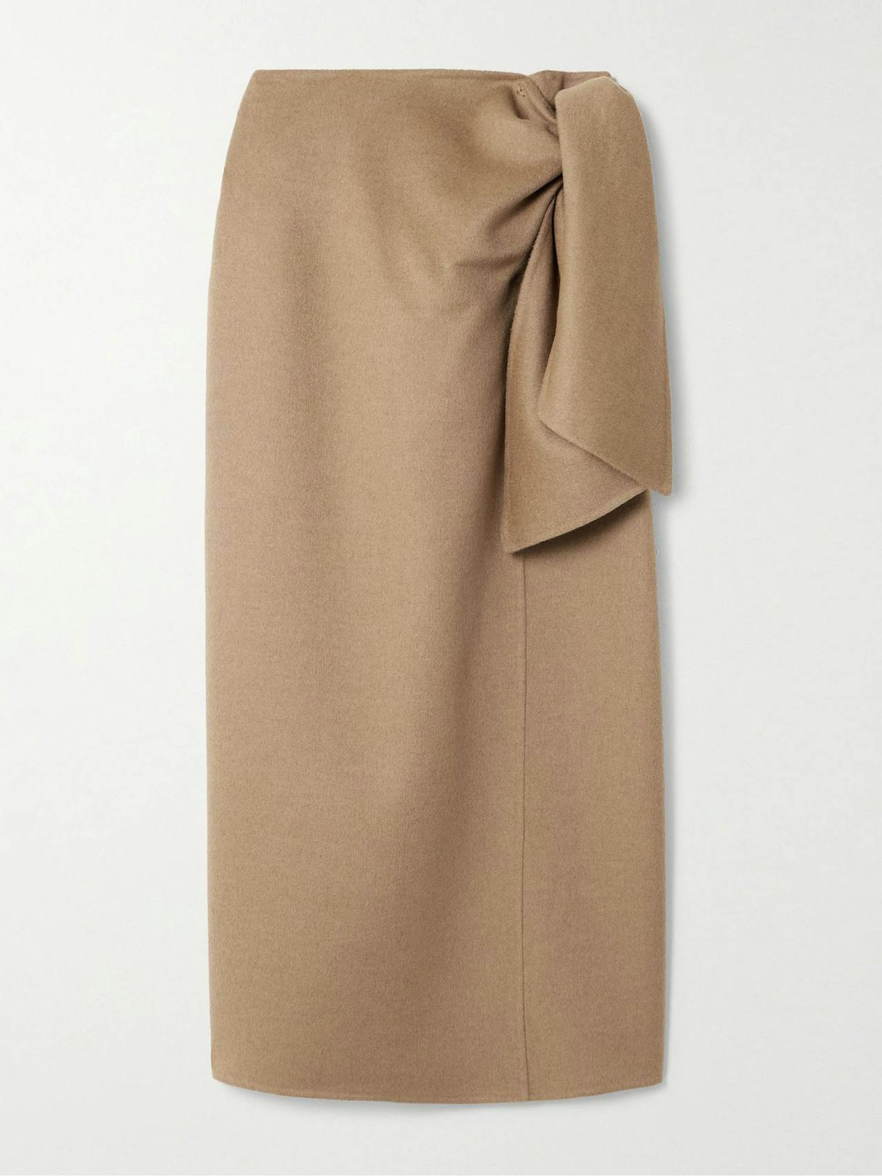 Acline knotted camel hair midi skirt