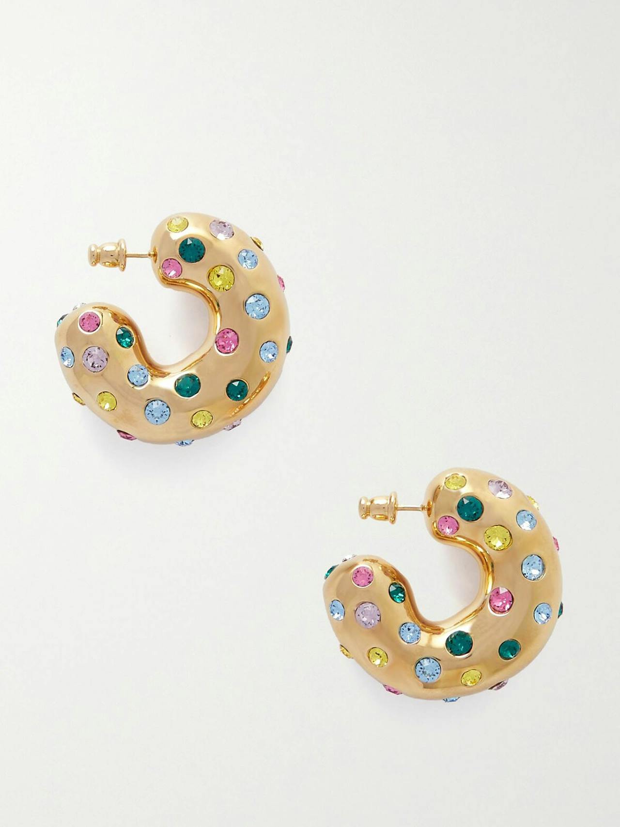 Gold-tone crystal embellished earrings