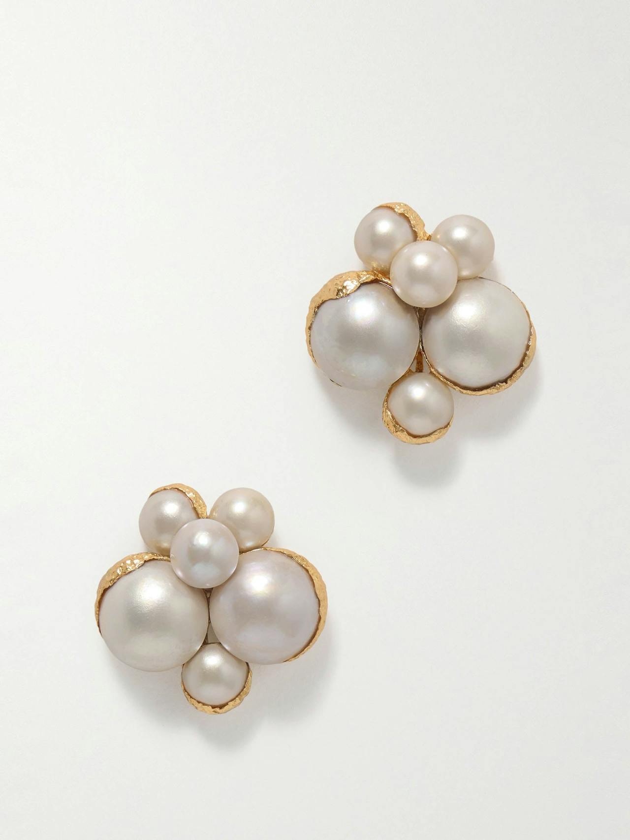 Mabe Bloom gold-plated pearl earrings