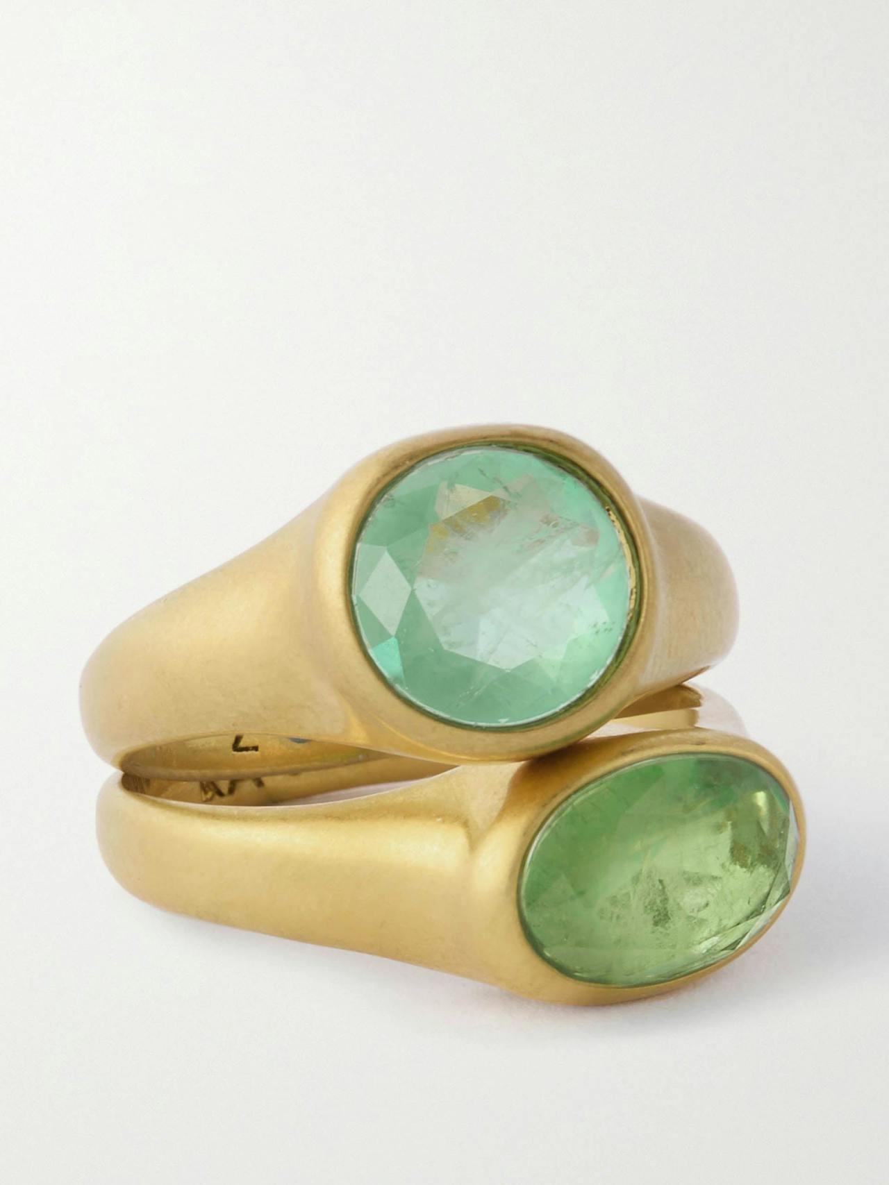The Little Bit set of two gold-tone crystal rings