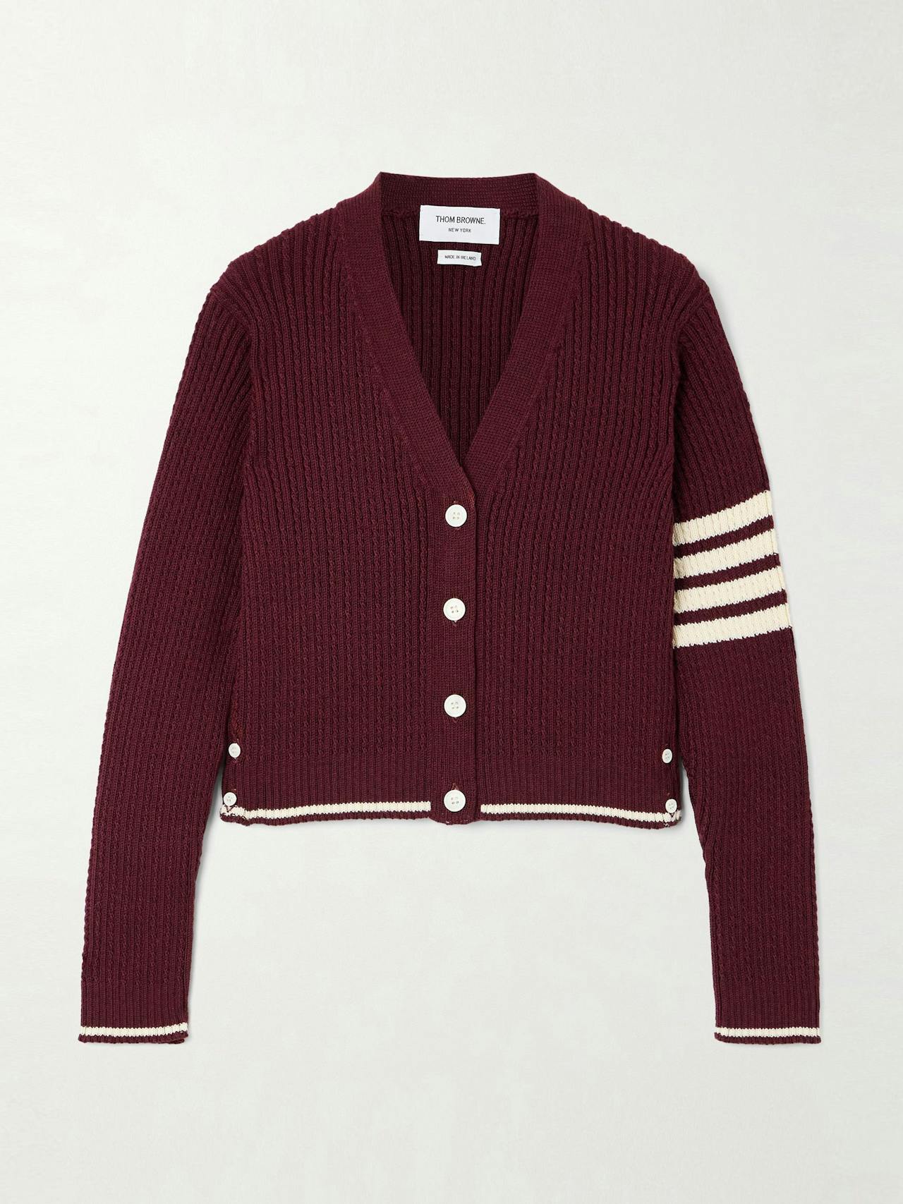 Baby cropped cable-knit wool cardigan