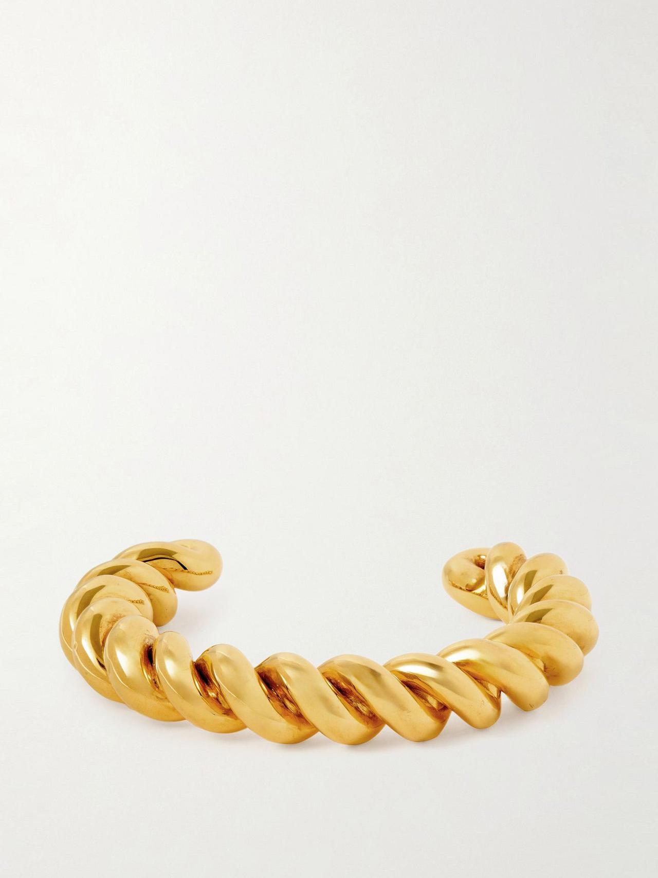 Twist gold vermeil cuff