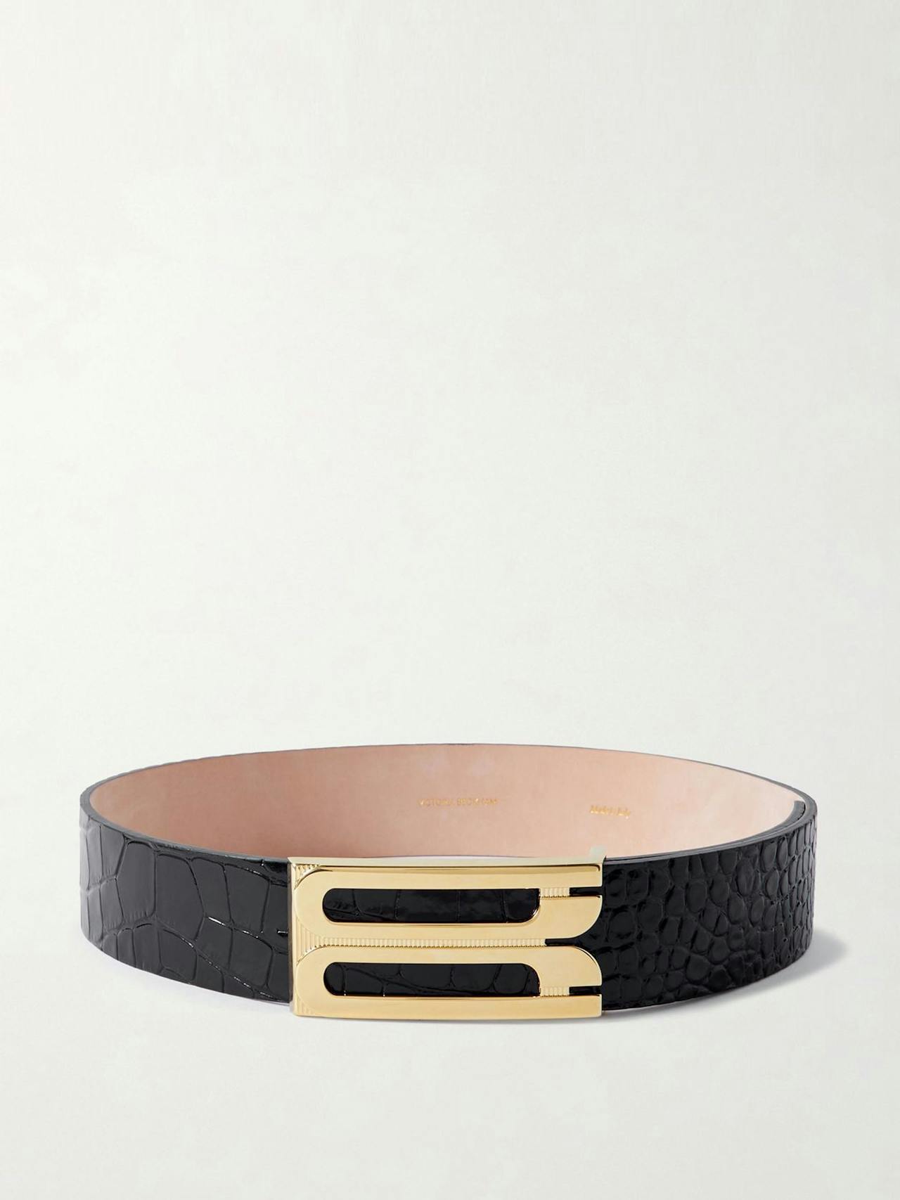 Frame croc-effect leather belt