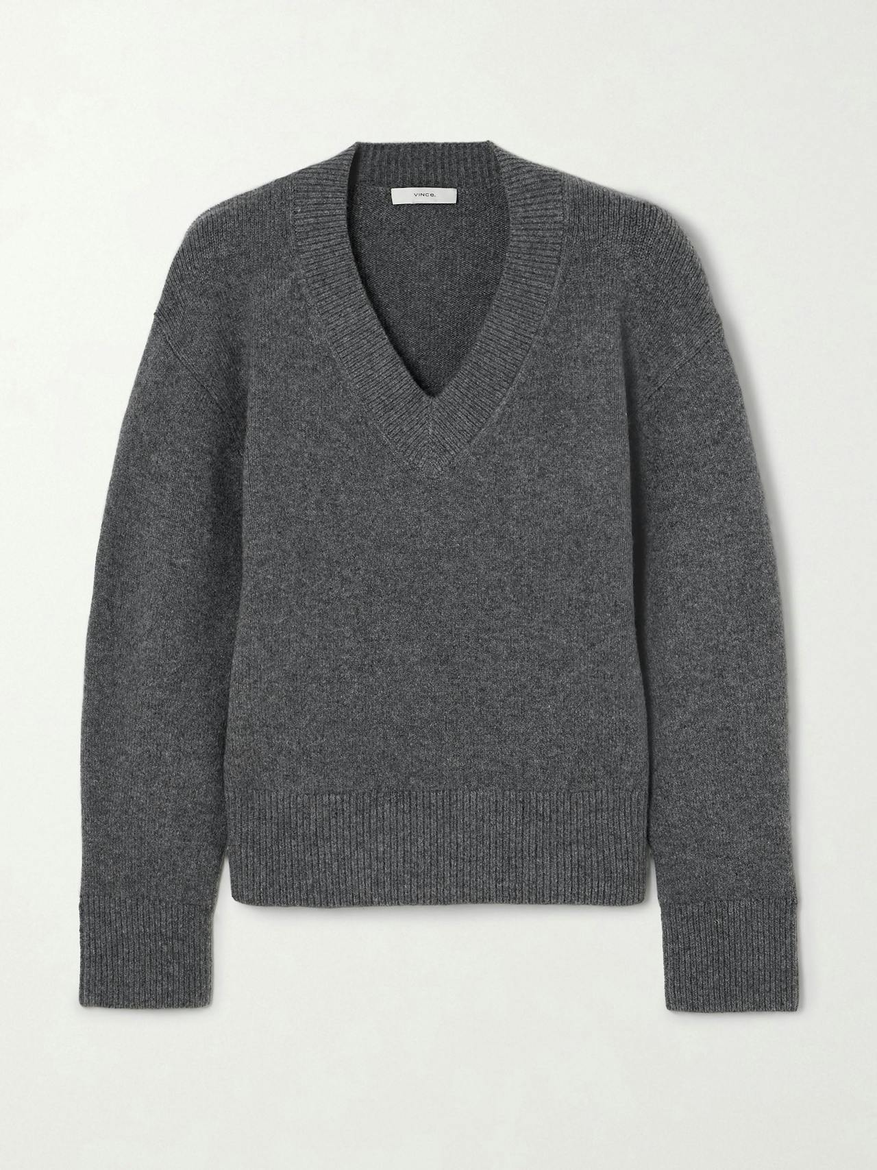 Grey wool-blend jumper