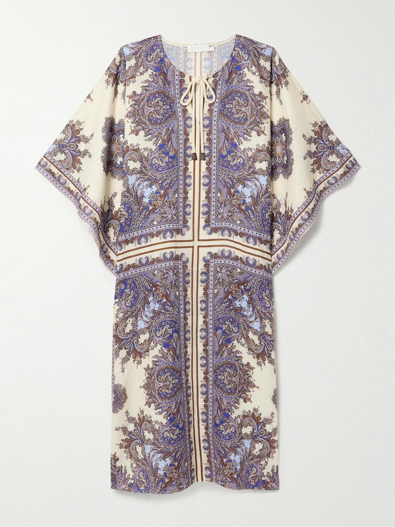 Ottie paisley-print linen kaftan