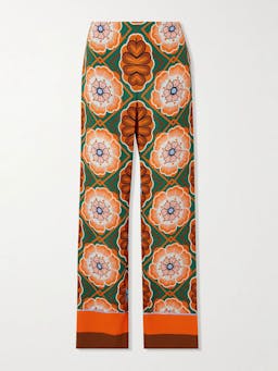 Flower pop orange Havana crepe trousers TROUSER - HS24 Borgo De Nor    - Collagerie