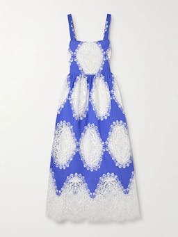 Blue and white Ninet lace midi dress DRESS - HS24 Borgo De Nor    - Collagerie