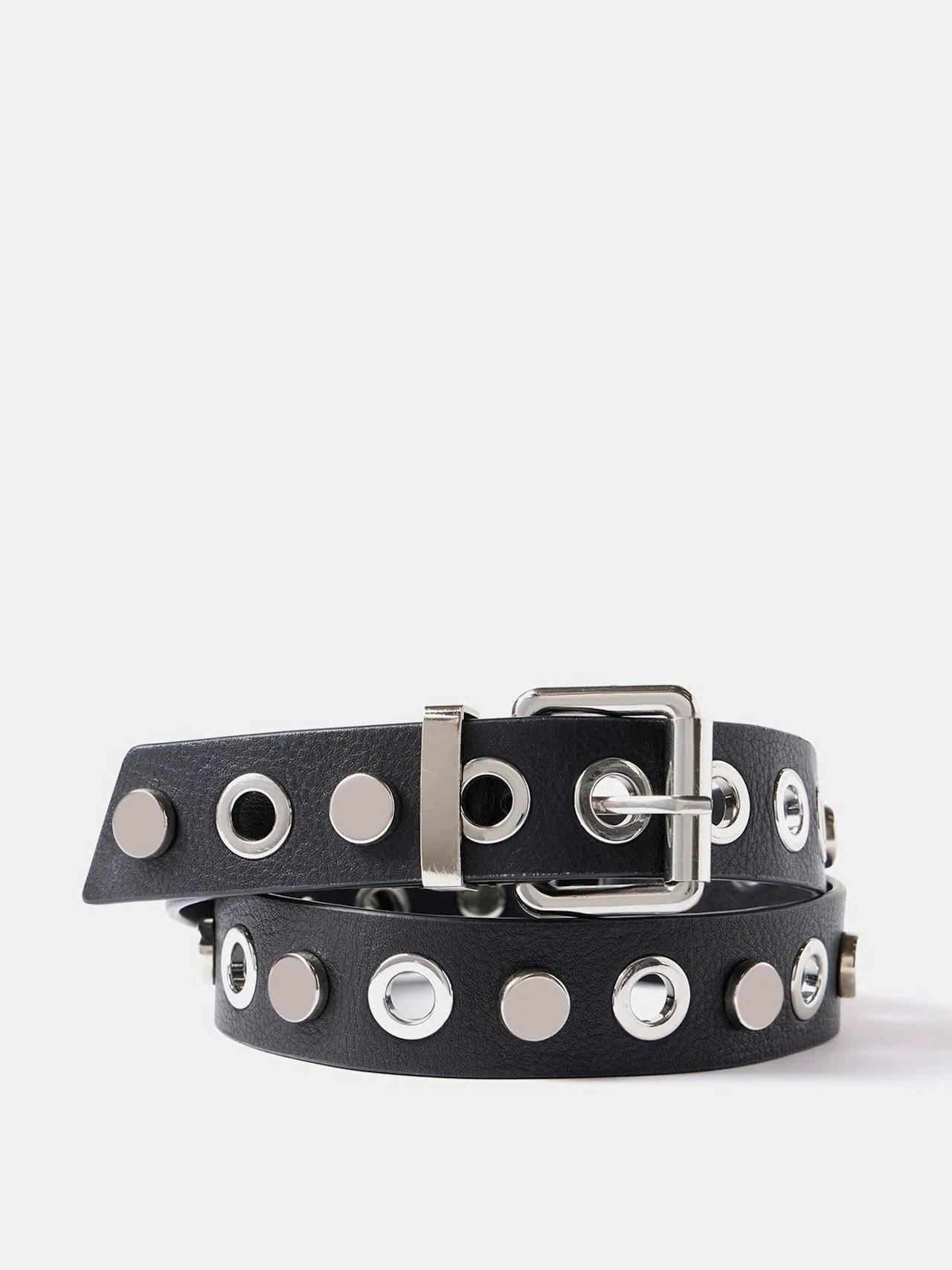 Studded leather belt