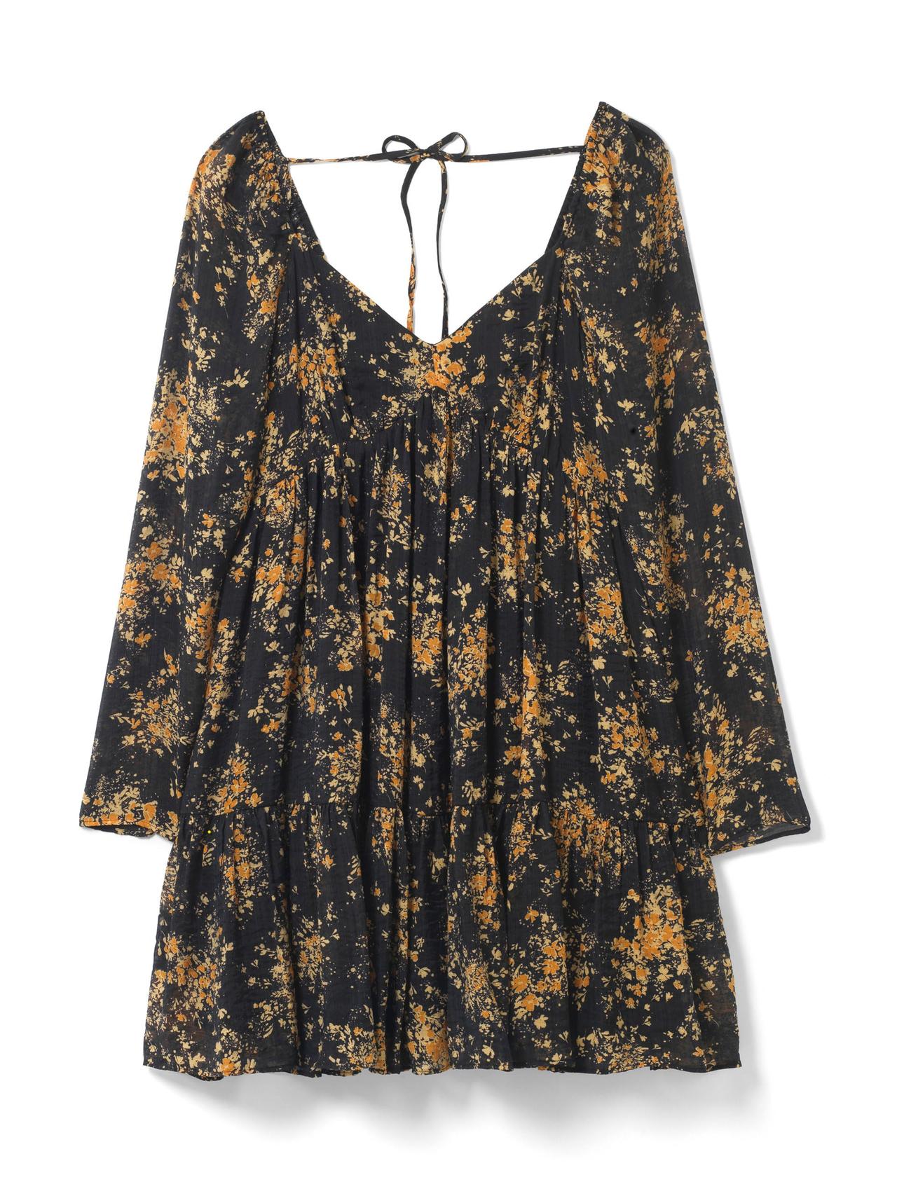 Black floral Marti mini dress